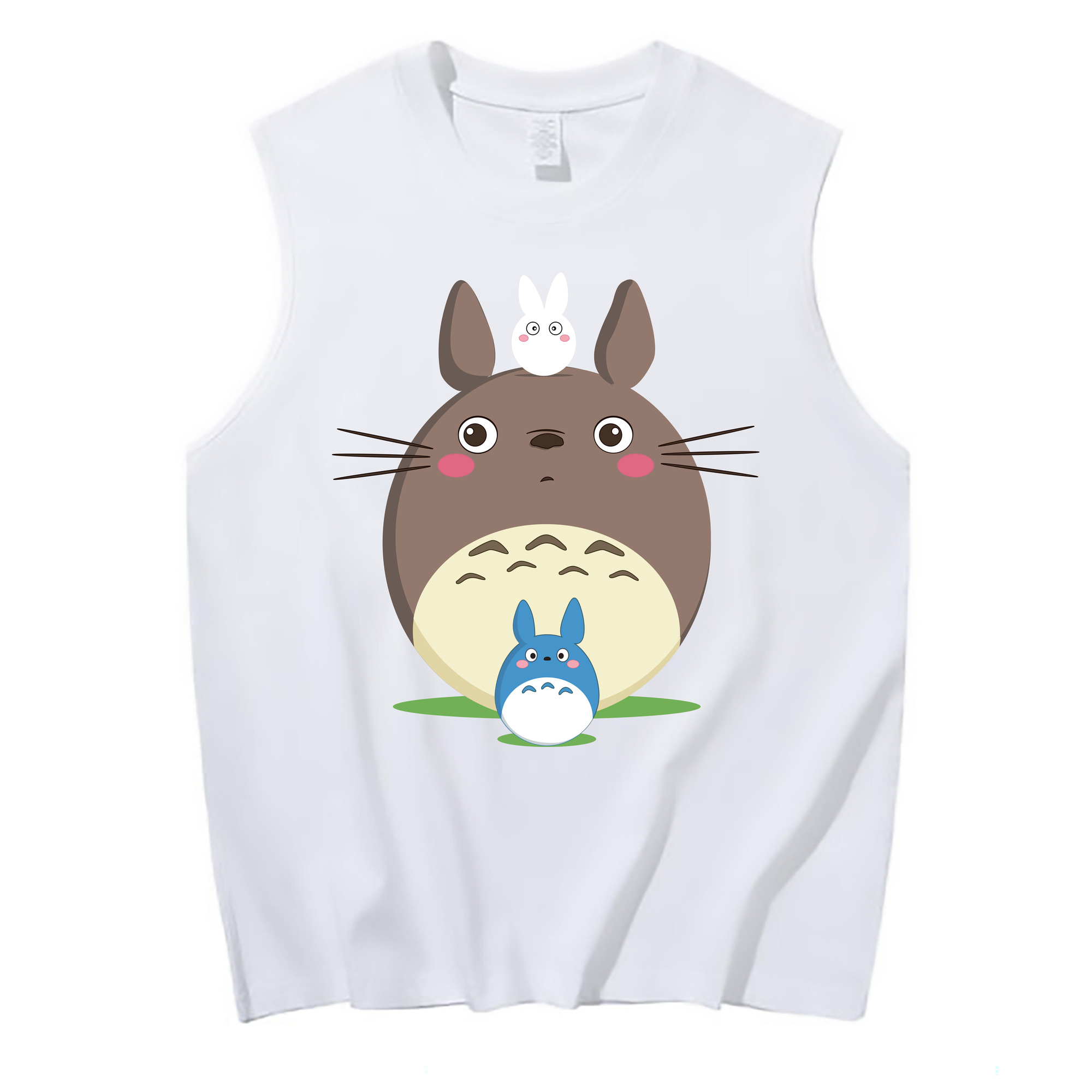 （画像用） となりのトトロ 草壁メイ 草壁サツキ My Neighbor Totoro Satsuki Kusakabe Mei Kusakabe コットン100％タンクトップ（フロントプリント）
