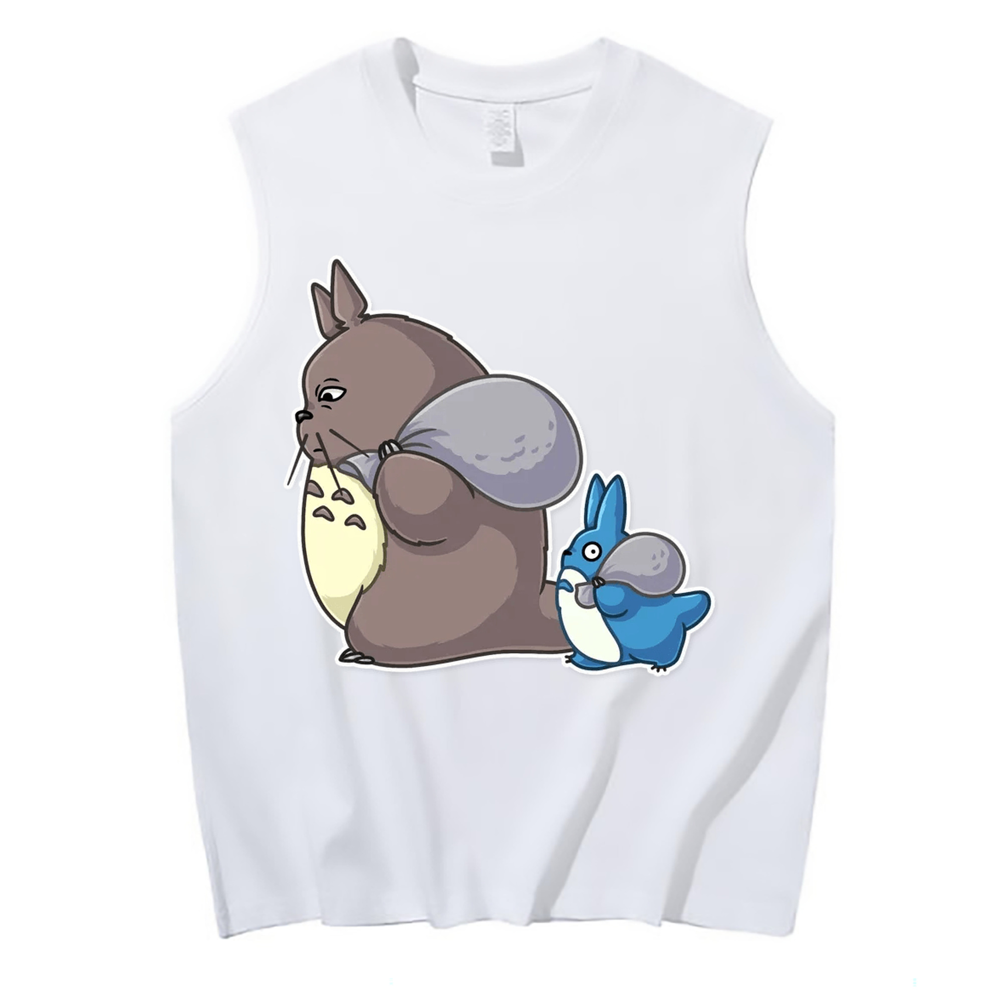 （画像用） となりのトトロ 草壁メイ 草壁サツキ My Neighbor Totoro Satsuki Kusakabe Mei Kusakabe コットン100％タンクトップ（フロントプリント）