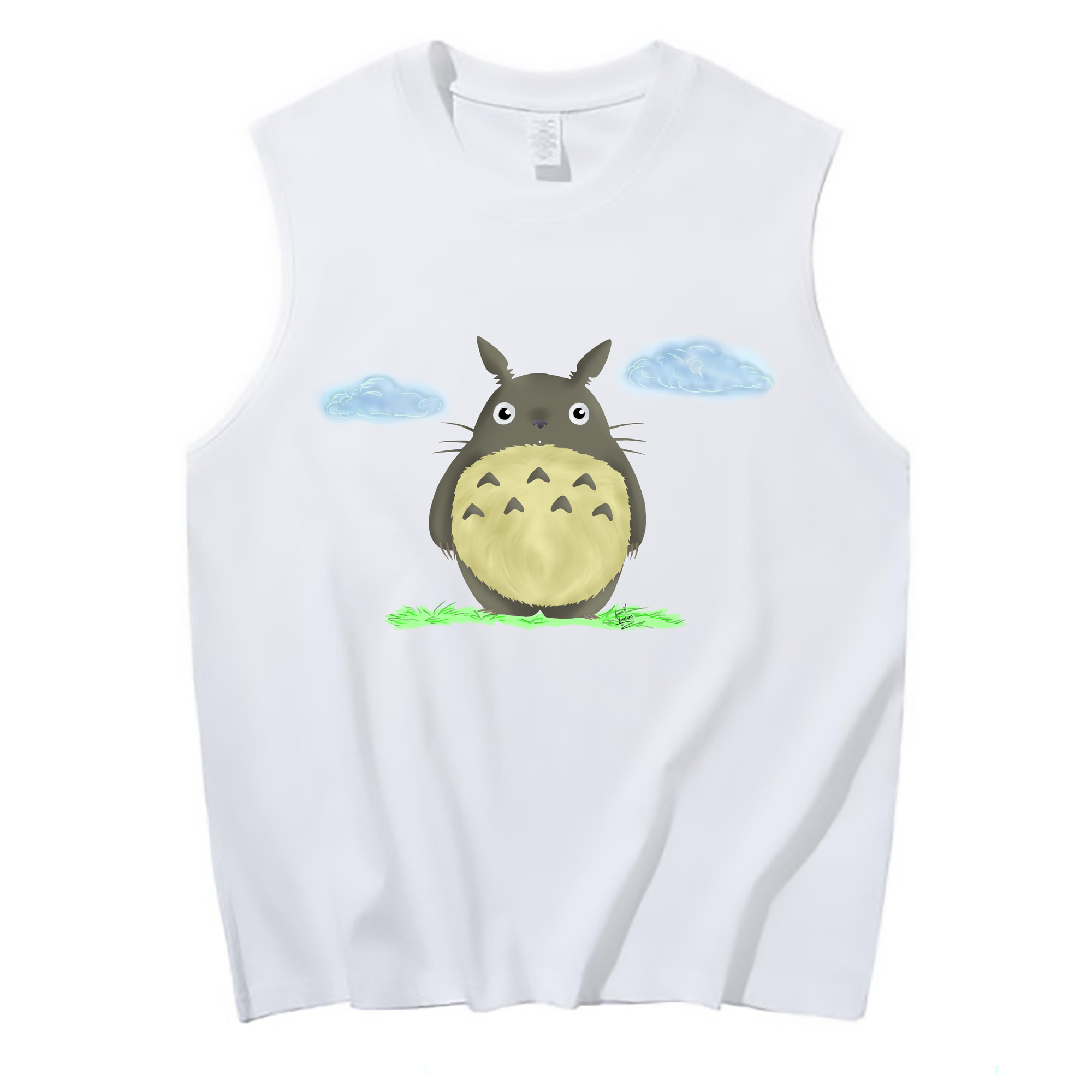 （画像用） となりのトトロ 草壁メイ 草壁サツキ My Neighbor Totoro Satsuki Kusakabe Mei Kusakabe コットン100％タンクトップ（フロントプリント）