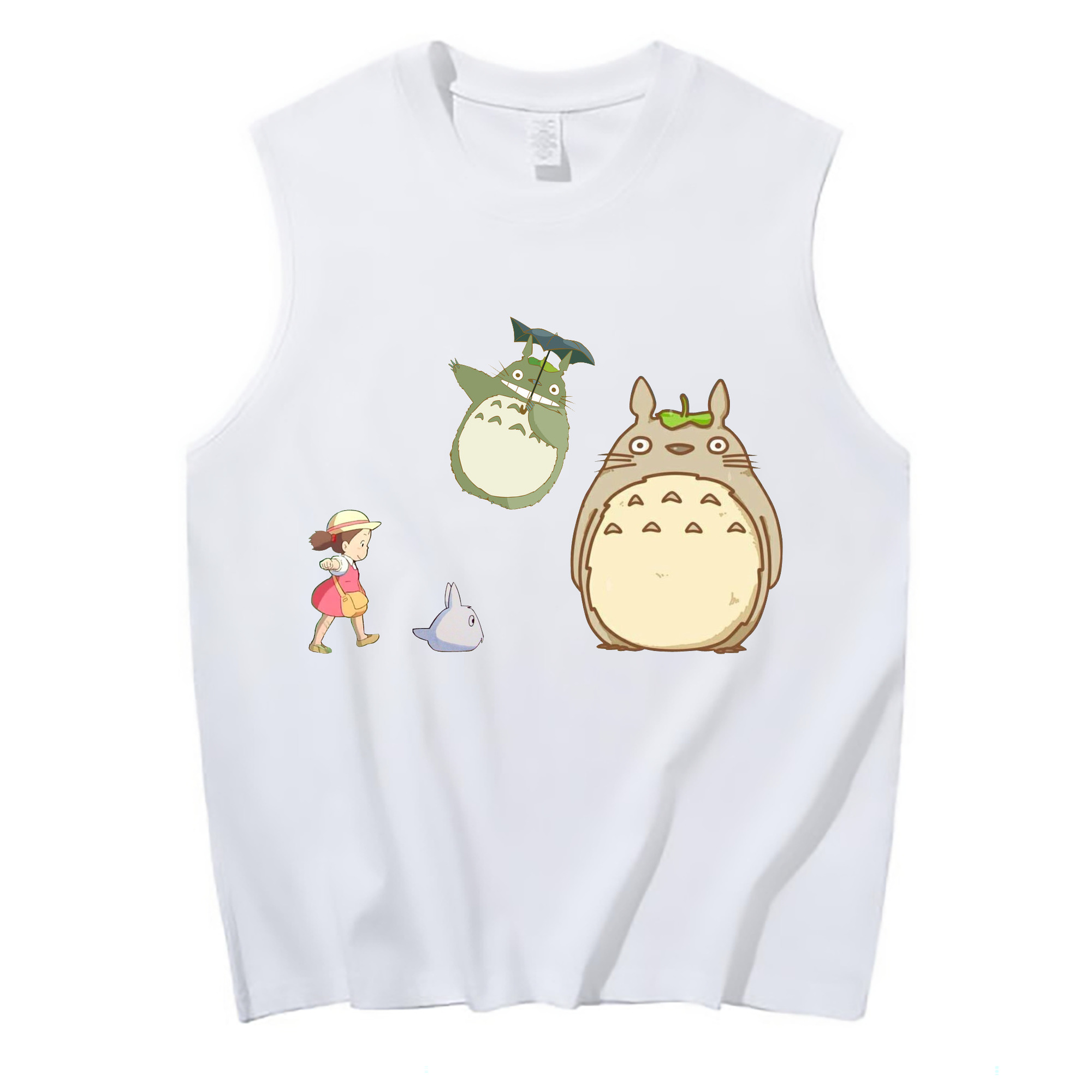 （画像用） となりのトトロ 草壁メイ 草壁サツキ My Neighbor Totoro Satsuki Kusakabe Mei Kusakabe コットン100％タンクトップ（フロントプリント）