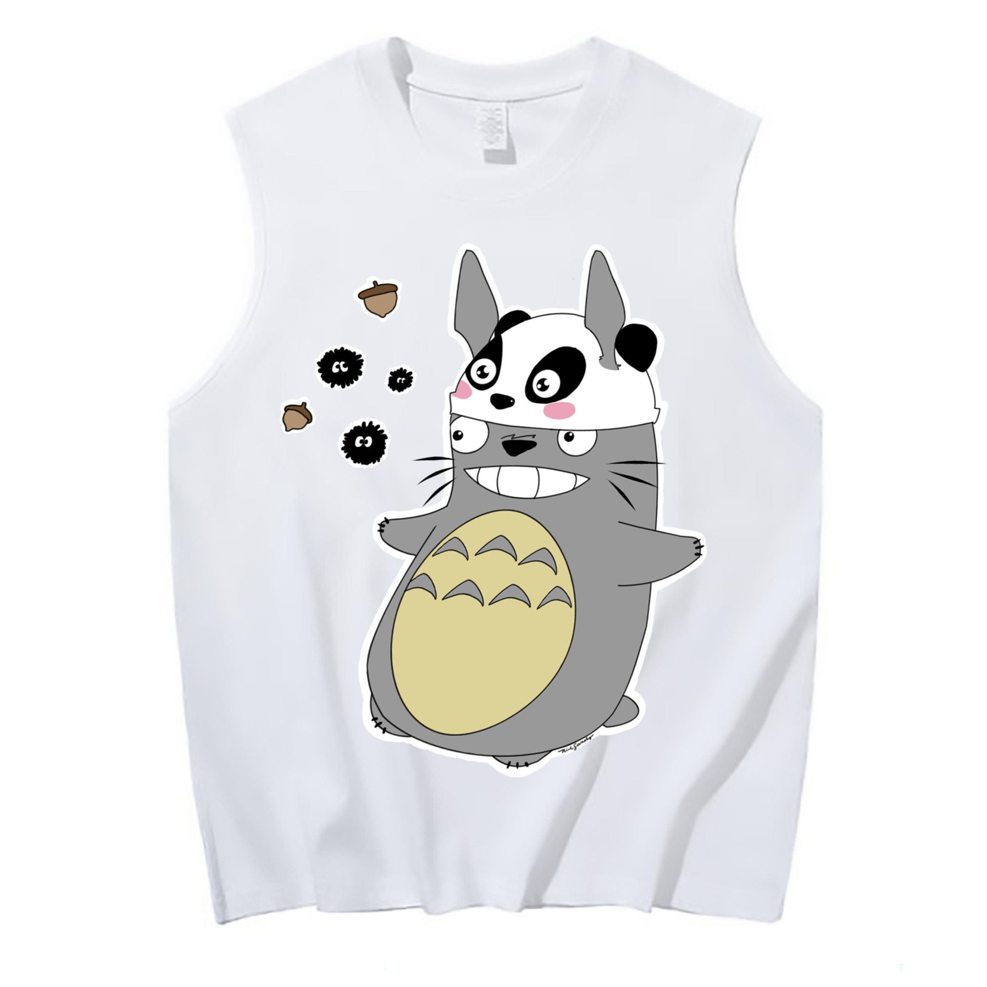 （画像用） となりのトトロ 草壁メイ 草壁サツキ My Neighbor Totoro Satsuki Kusakabe Mei Kusakabe コットン100％タンクトップ（フロントプリント）