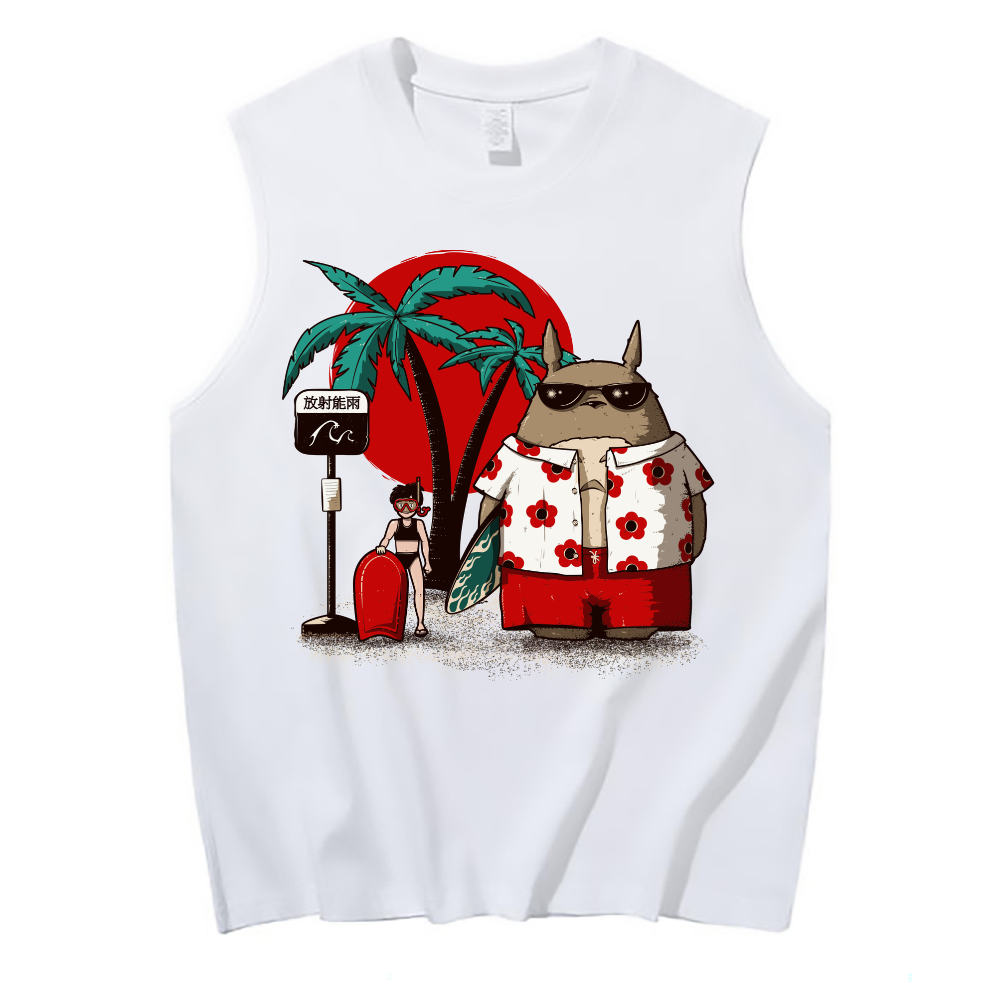 （画像用） となりのトトロ 草壁メイ 草壁サツキ My Neighbor Totoro Satsuki Kusakabe Mei Kusakabe コットン100％タンクトップ（フロントプリント）