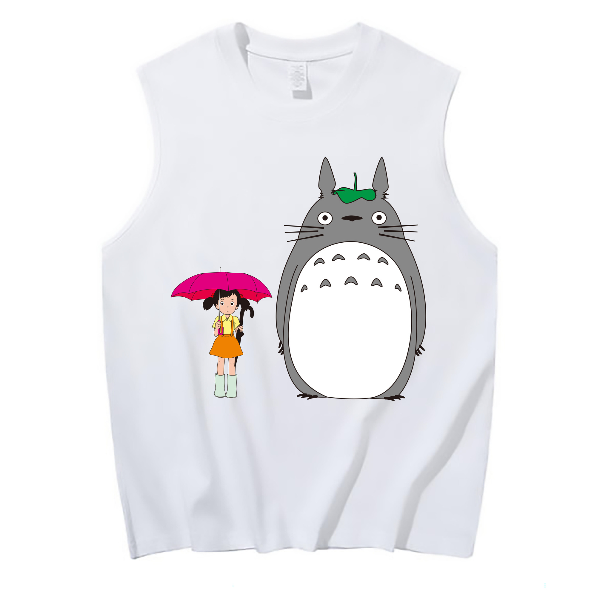 （画像用） となりのトトロ 草壁メイ 草壁サツキ My Neighbor Totoro Satsuki Kusakabe Mei Kusakabe コットン100％タンクトップ（フロントプリント）