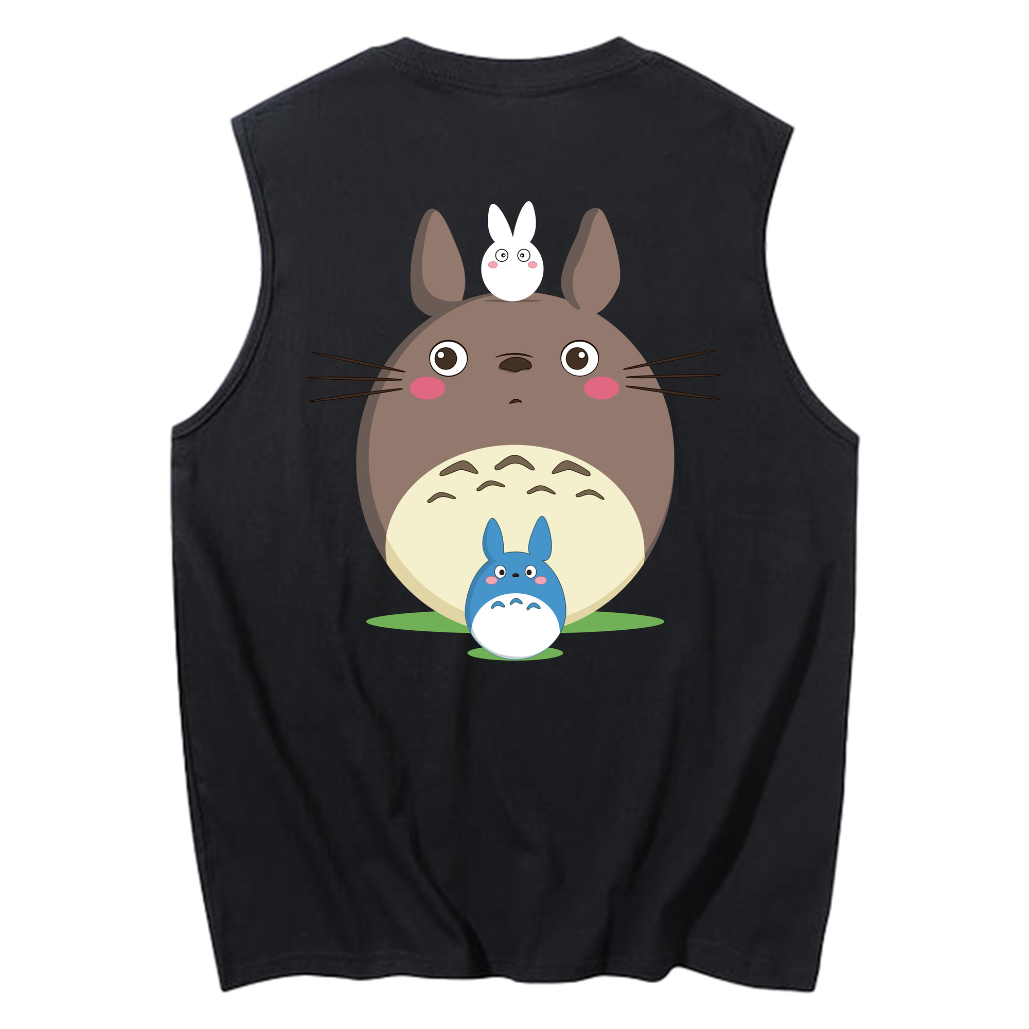 （画像用） となりのトトロ 草壁メイ 草壁サツキ My Neighbor Totoro Satsuki Kusakabe Mei Kusakabe コットン100％タンクトップ（背面プリント）