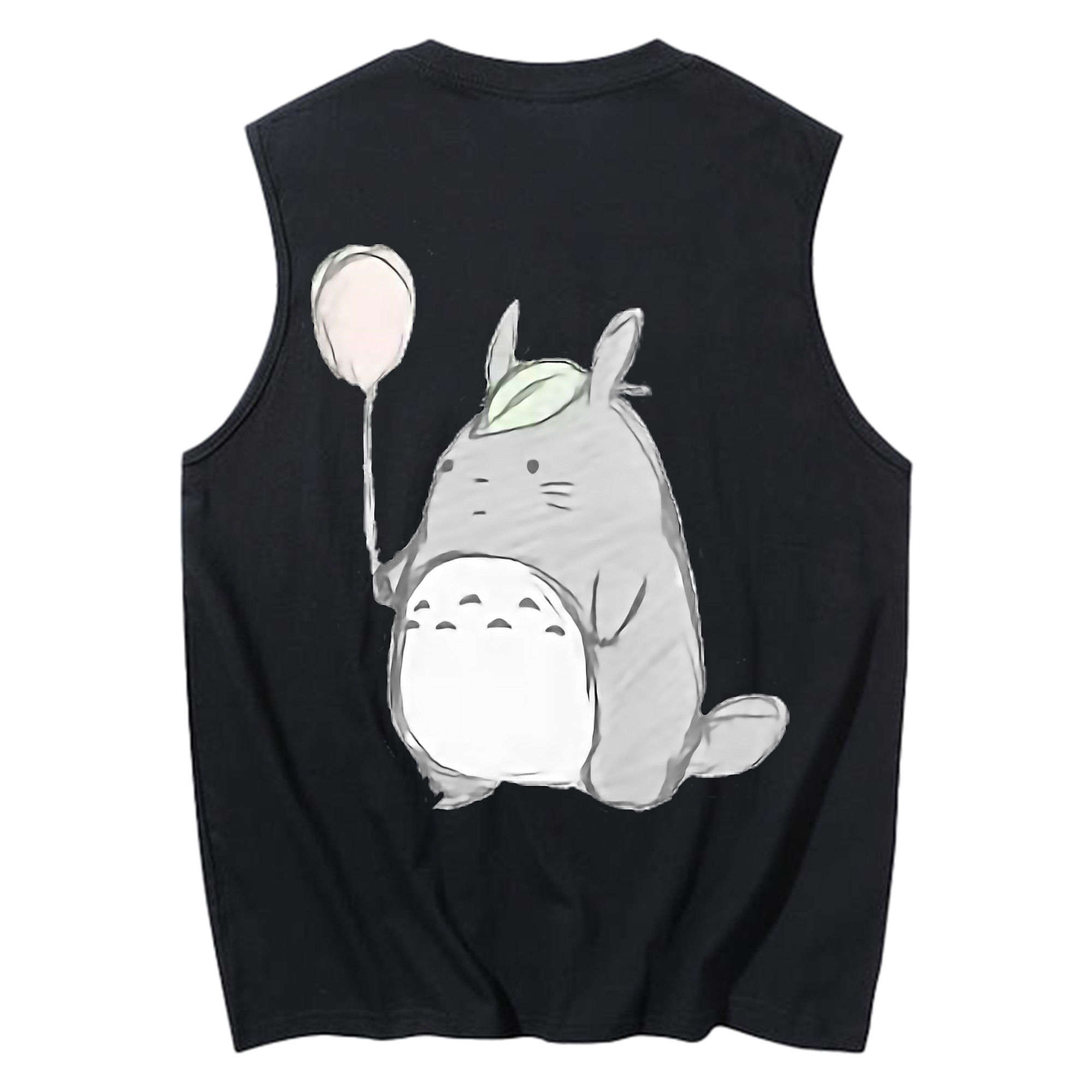（画像用） となりのトトロ 草壁メイ 草壁サツキ My Neighbor Totoro Satsuki Kusakabe Mei Kusakabe コットン100％タンクトップ（背面プリント）