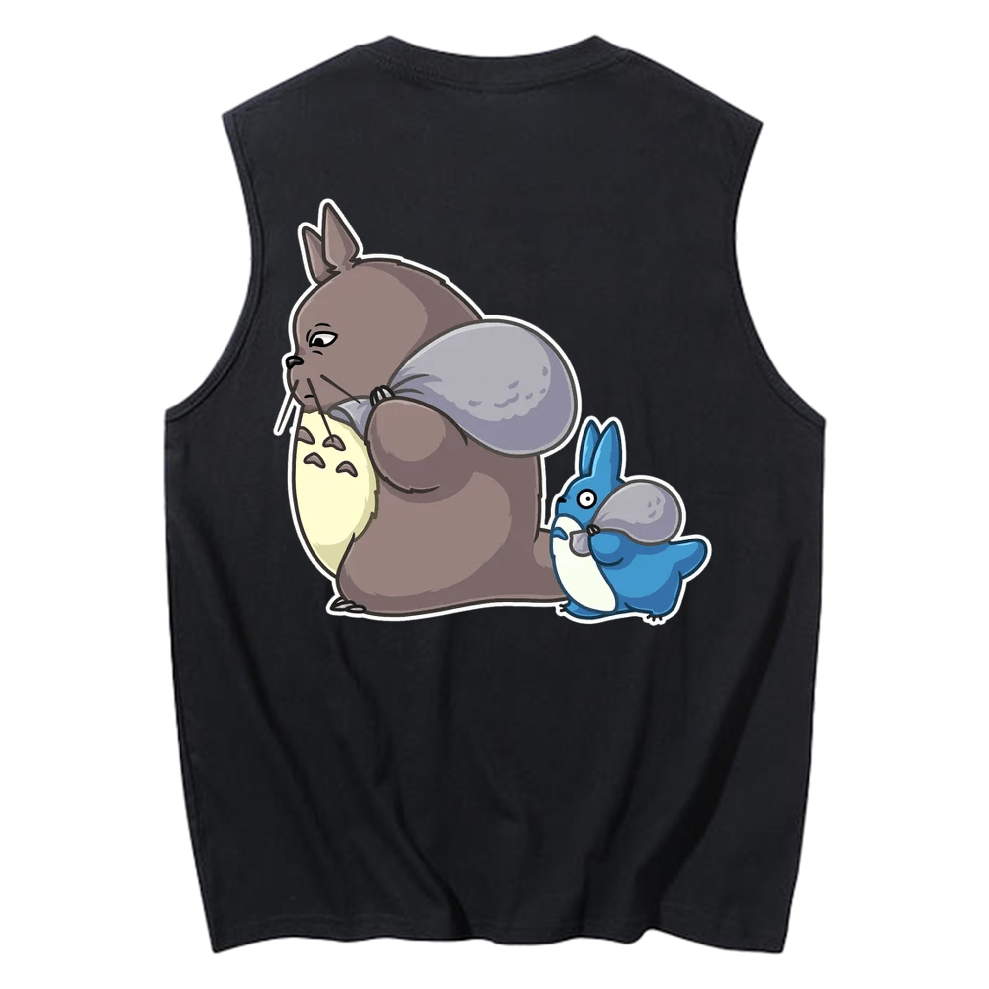 （画像用） となりのトトロ 草壁メイ 草壁サツキ My Neighbor Totoro Satsuki Kusakabe Mei Kusakabe コットン100％タンクトップ（背面プリント）