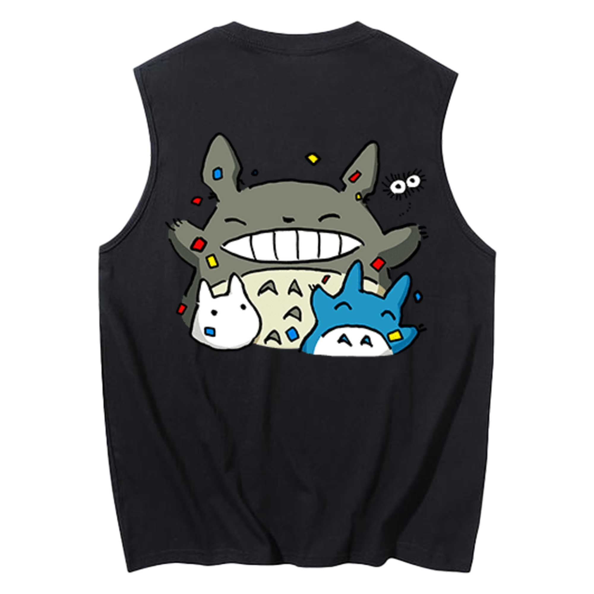 （画像用） となりのトトロ 草壁メイ 草壁サツキ My Neighbor Totoro Satsuki Kusakabe Mei Kusakabe コットン100％タンクトップ（背面プリント）