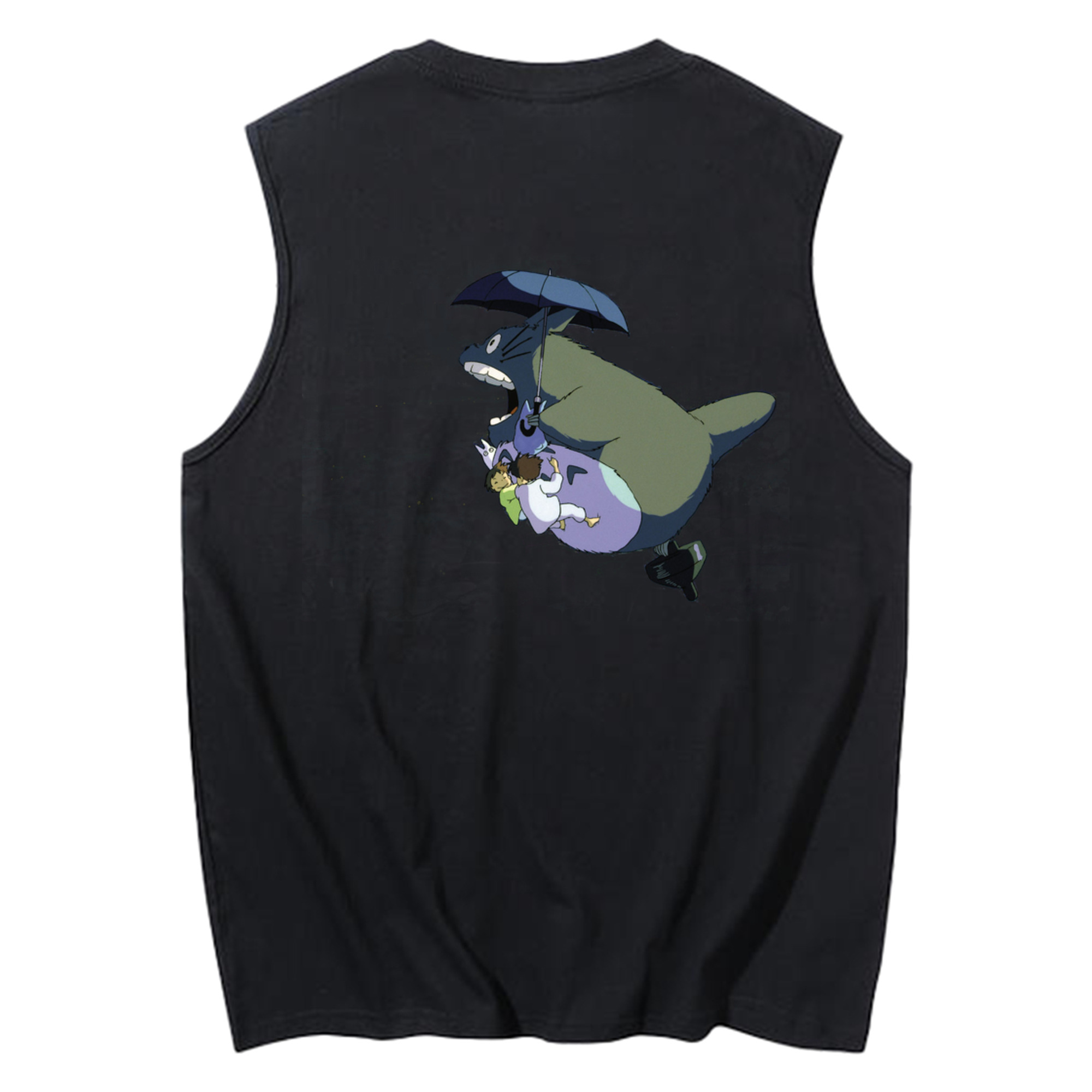 （画像用） となりのトトロ 草壁メイ 草壁サツキ My Neighbor Totoro Satsuki Kusakabe Mei Kusakabe コットン100％タンクトップ（背面プリント）