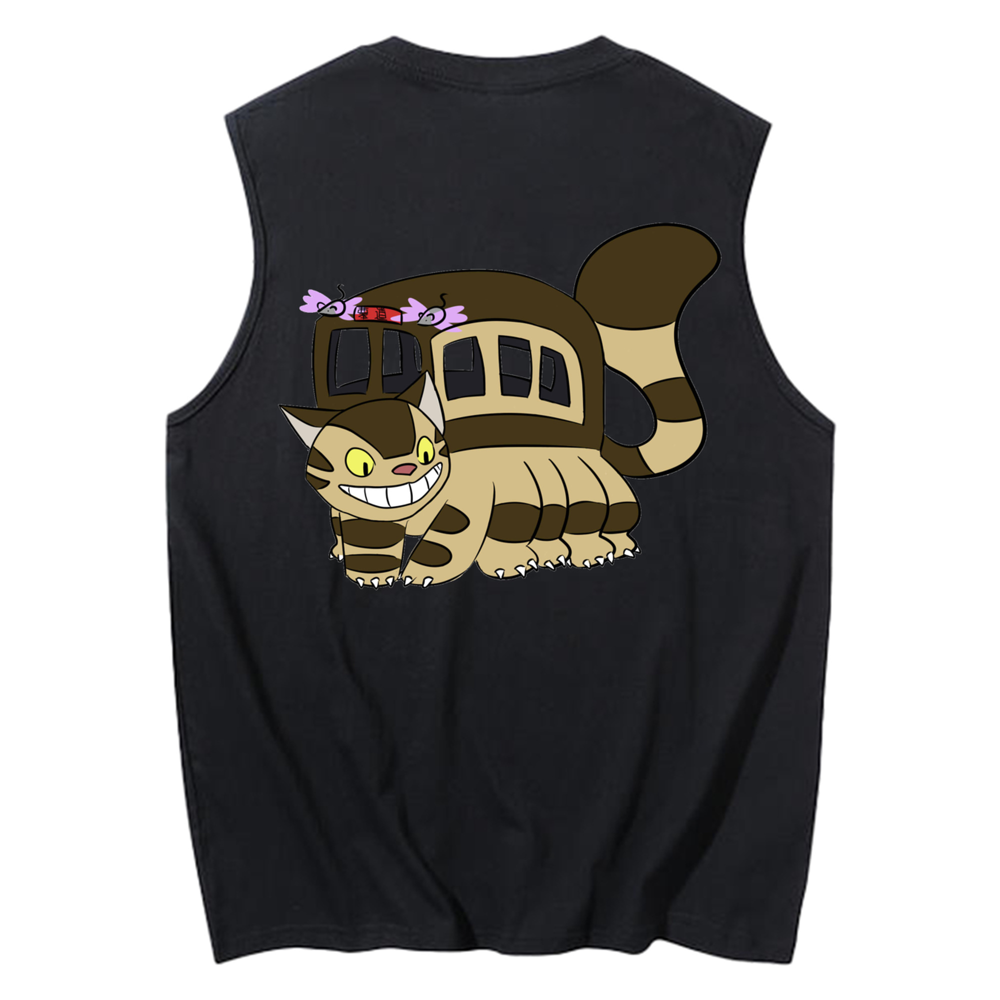 （画像用） となりのトトロ 草壁メイ 草壁サツキ My Neighbor Totoro Satsuki Kusakabe Mei Kusakabe コットン100％タンクトップ（背面プリント）