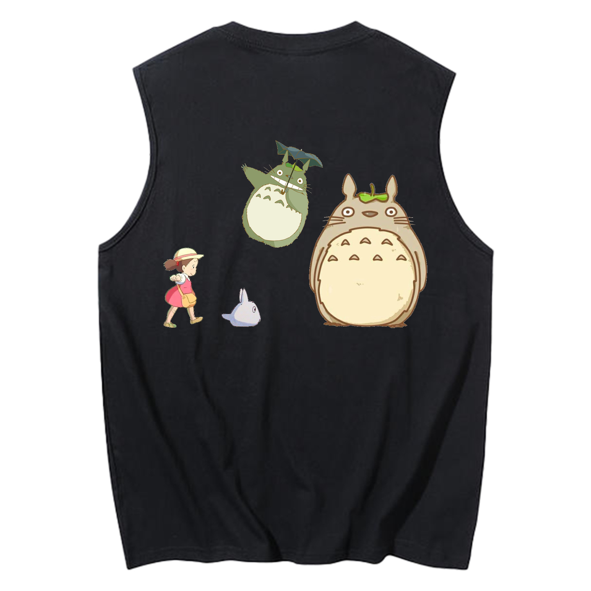 （画像用） となりのトトロ 草壁メイ 草壁サツキ My Neighbor Totoro Satsuki Kusakabe Mei Kusakabe コットン100％タンクトップ（背面プリント）