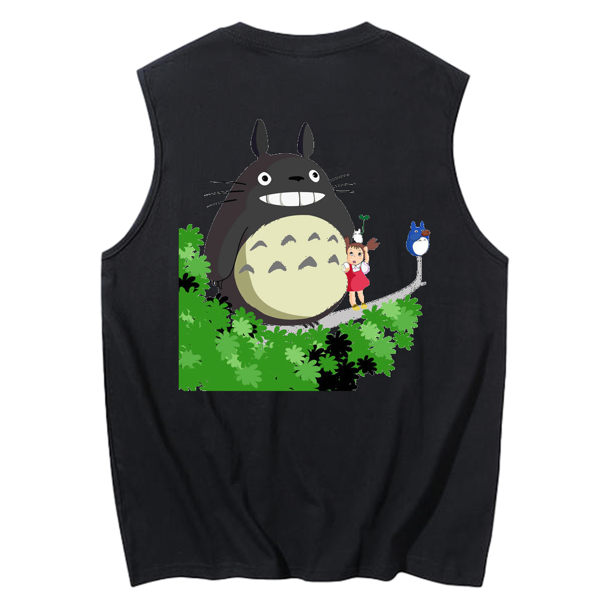 （画像用） となりのトトロ 草壁メイ 草壁サツキ My Neighbor Totoro Satsuki Kusakabe Mei Kusakabe コットン100％タンクトップ（背面プリント）