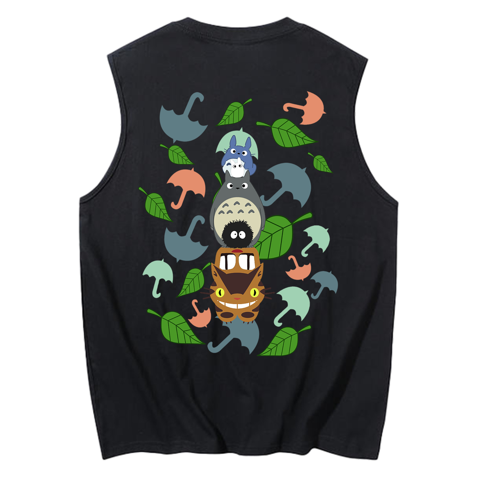 （画像用） となりのトトロ 草壁メイ 草壁サツキ My Neighbor Totoro Satsuki Kusakabe Mei Kusakabe コットン100％タンクトップ（背面プリント）