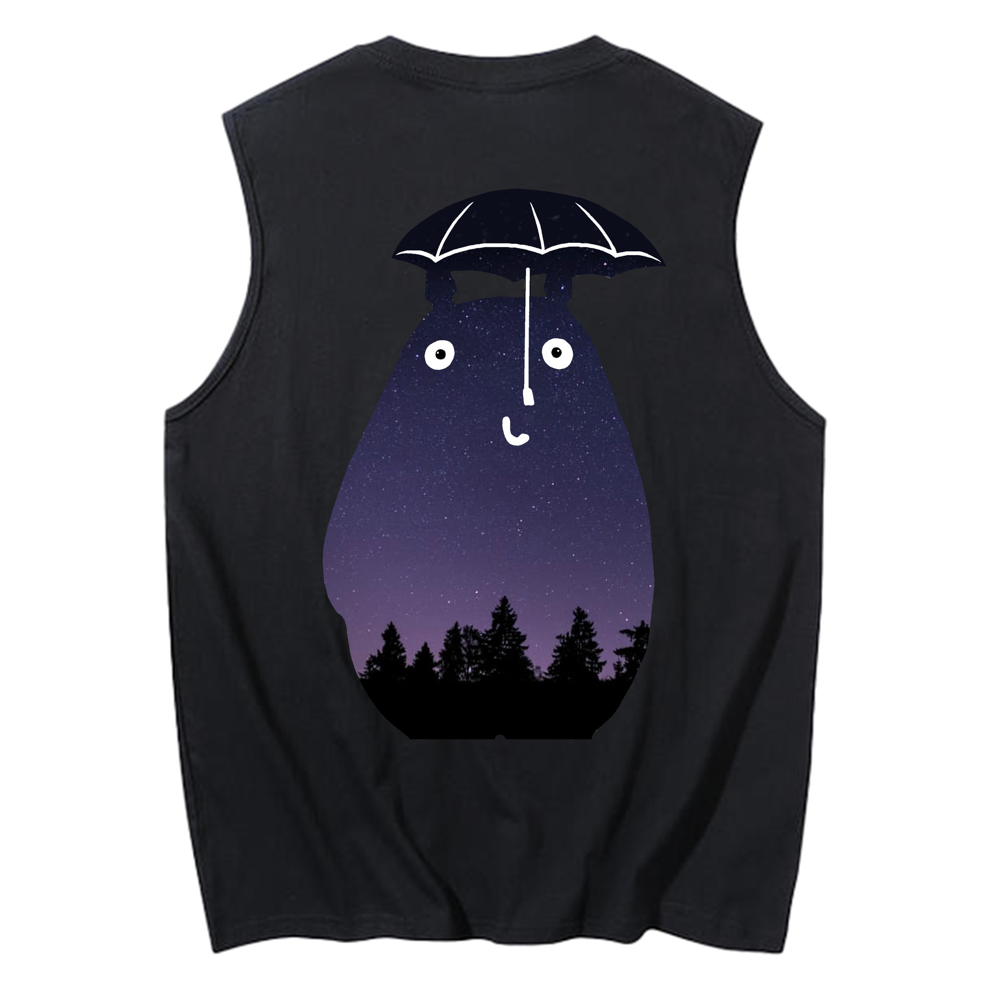（画像用） となりのトトロ 草壁メイ 草壁サツキ My Neighbor Totoro Satsuki Kusakabe Mei Kusakabe コットン100％タンクトップ（背面プリント）