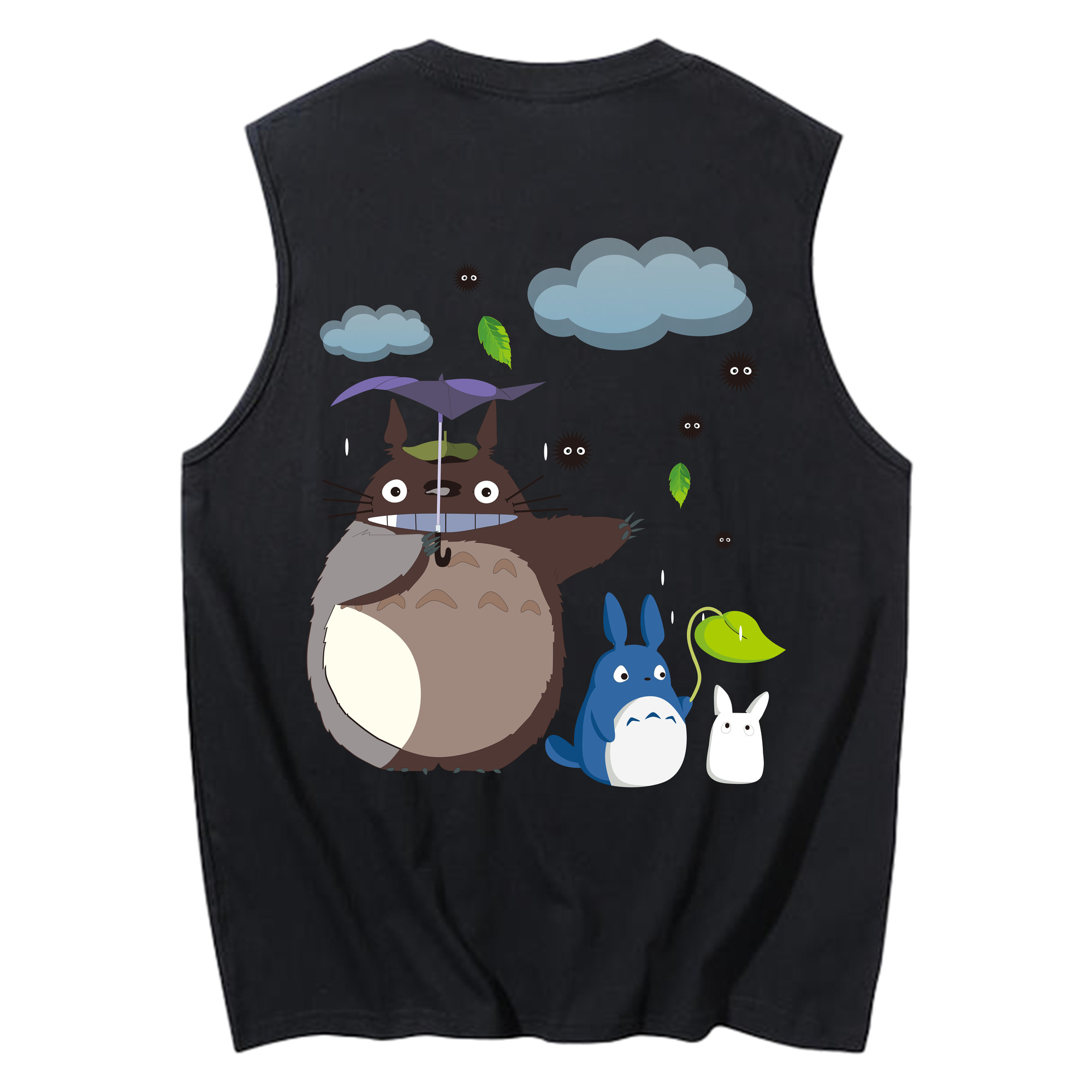 （画像用） となりのトトロ 草壁メイ 草壁サツキ My Neighbor Totoro Satsuki Kusakabe Mei Kusakabe コットン100％タンクトップ（背面プリント）