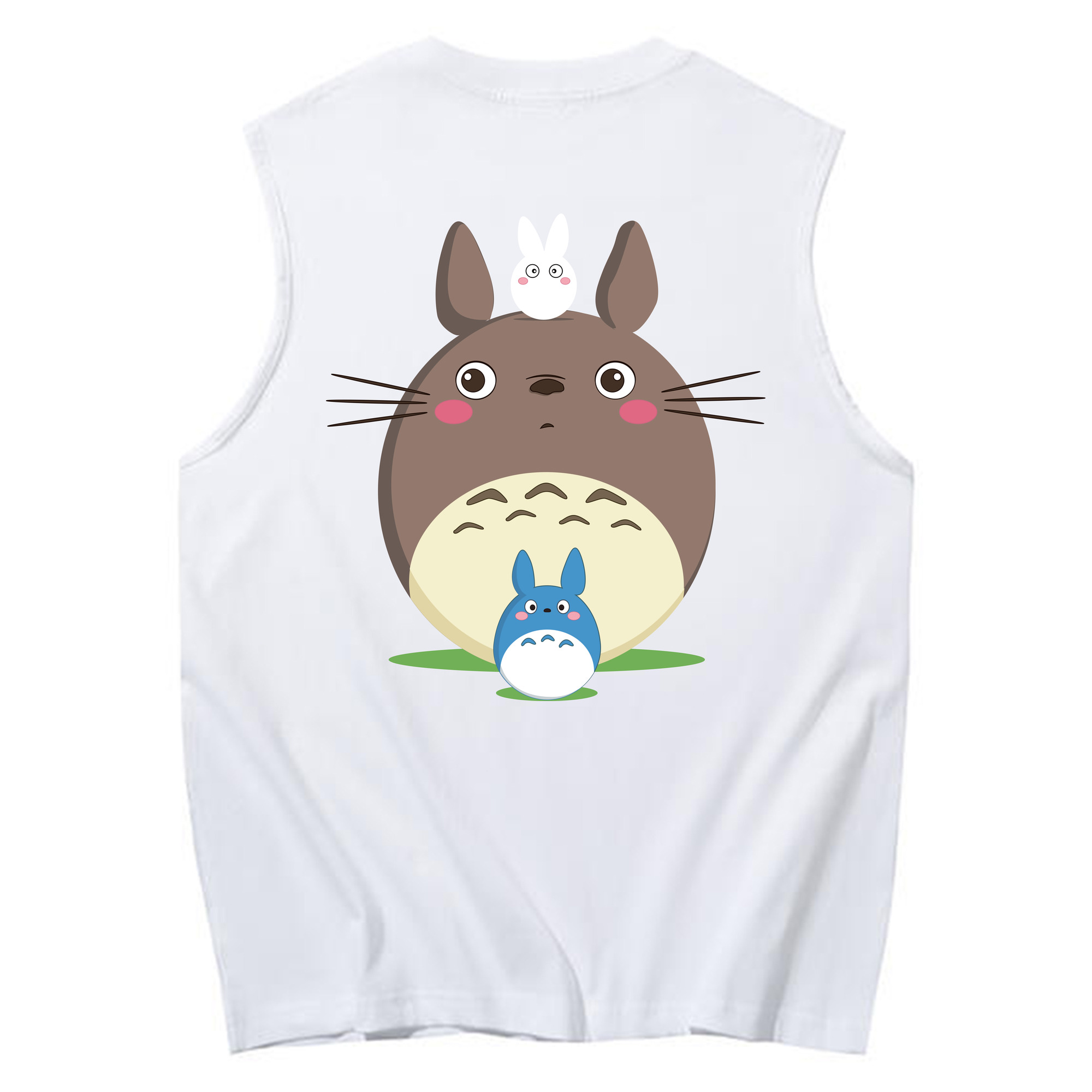 （画像用） となりのトトロ 草壁メイ 草壁サツキ My Neighbor Totoro Satsuki Kusakabe Mei Kusakabe コットン100％タンクトップ（背面プリント）