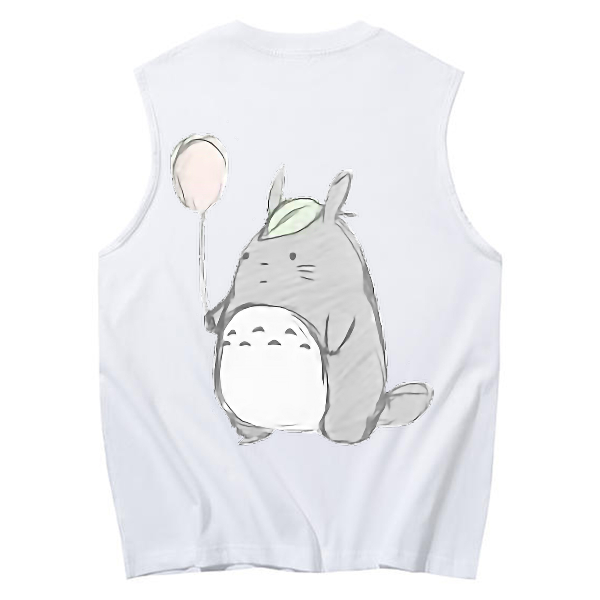 （画像用） となりのトトロ 草壁メイ 草壁サツキ My Neighbor Totoro Satsuki Kusakabe Mei Kusakabe コットン100％タンクトップ（背面プリント）
