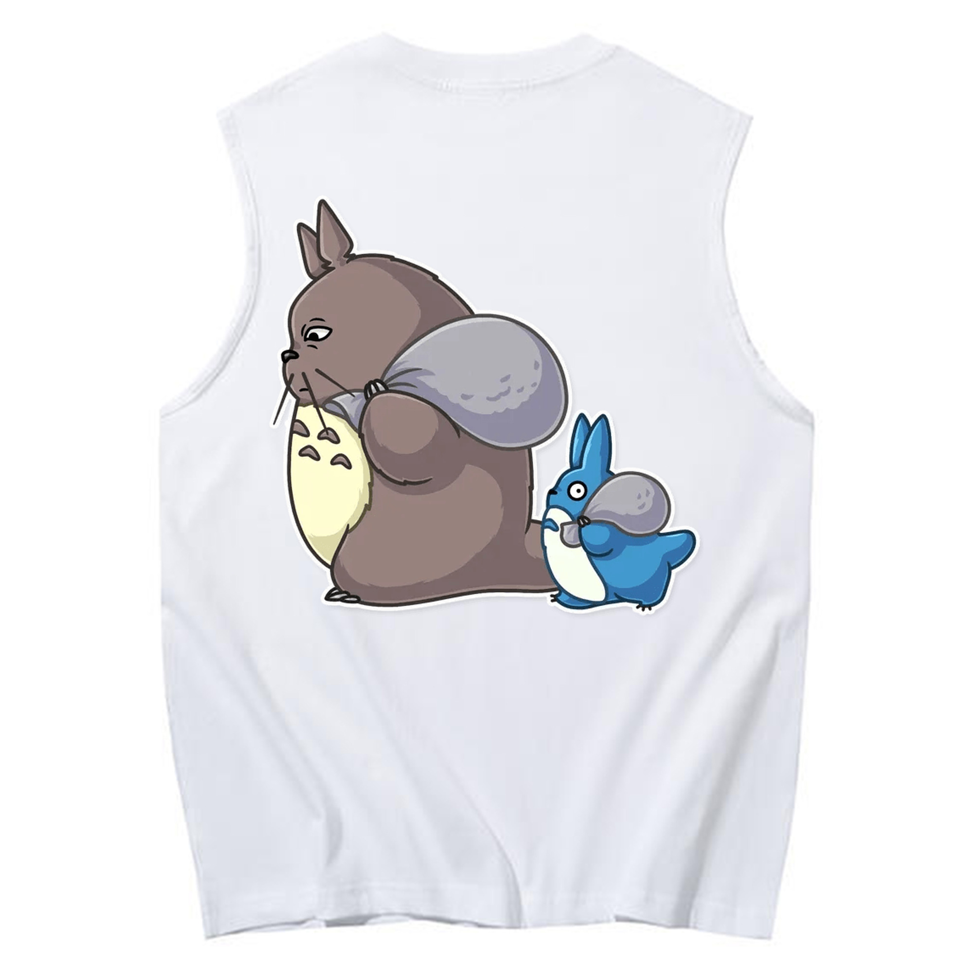 （画像用） となりのトトロ 草壁メイ 草壁サツキ My Neighbor Totoro Satsuki Kusakabe Mei Kusakabe コットン100％タンクトップ（背面プリント）