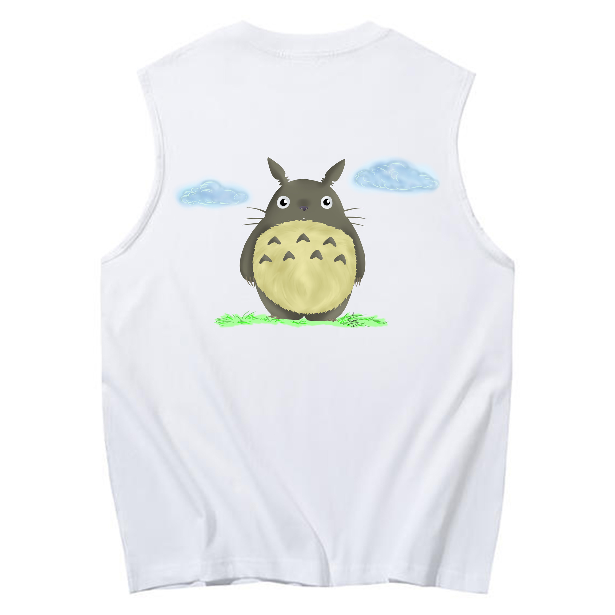 （画像用） となりのトトロ 草壁メイ 草壁サツキ My Neighbor Totoro Satsuki Kusakabe Mei Kusakabe コットン100％タンクトップ（背面プリント）