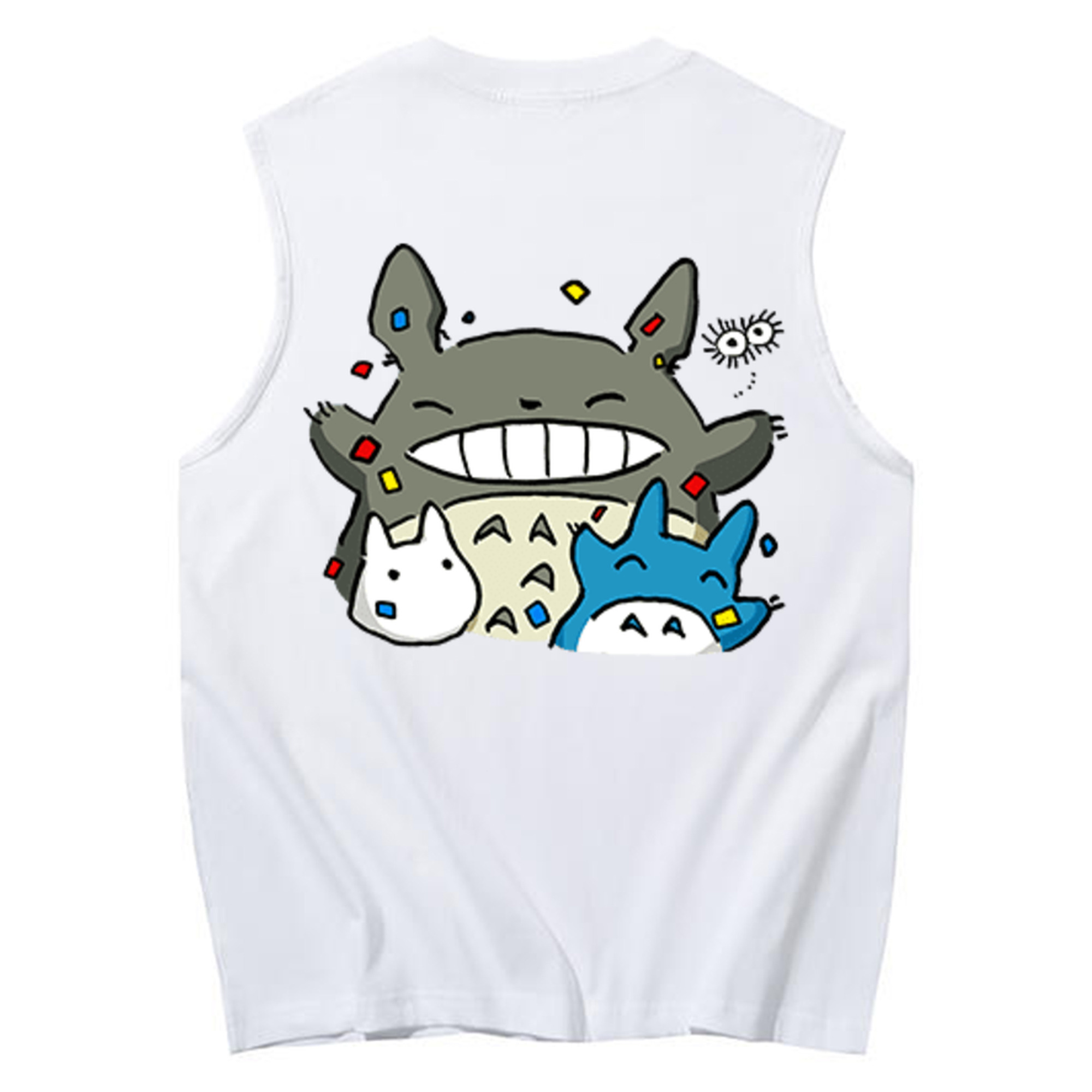 （画像用） となりのトトロ 草壁メイ 草壁サツキ My Neighbor Totoro Satsuki Kusakabe Mei Kusakabe コットン100％タンクトップ（背面プリント）