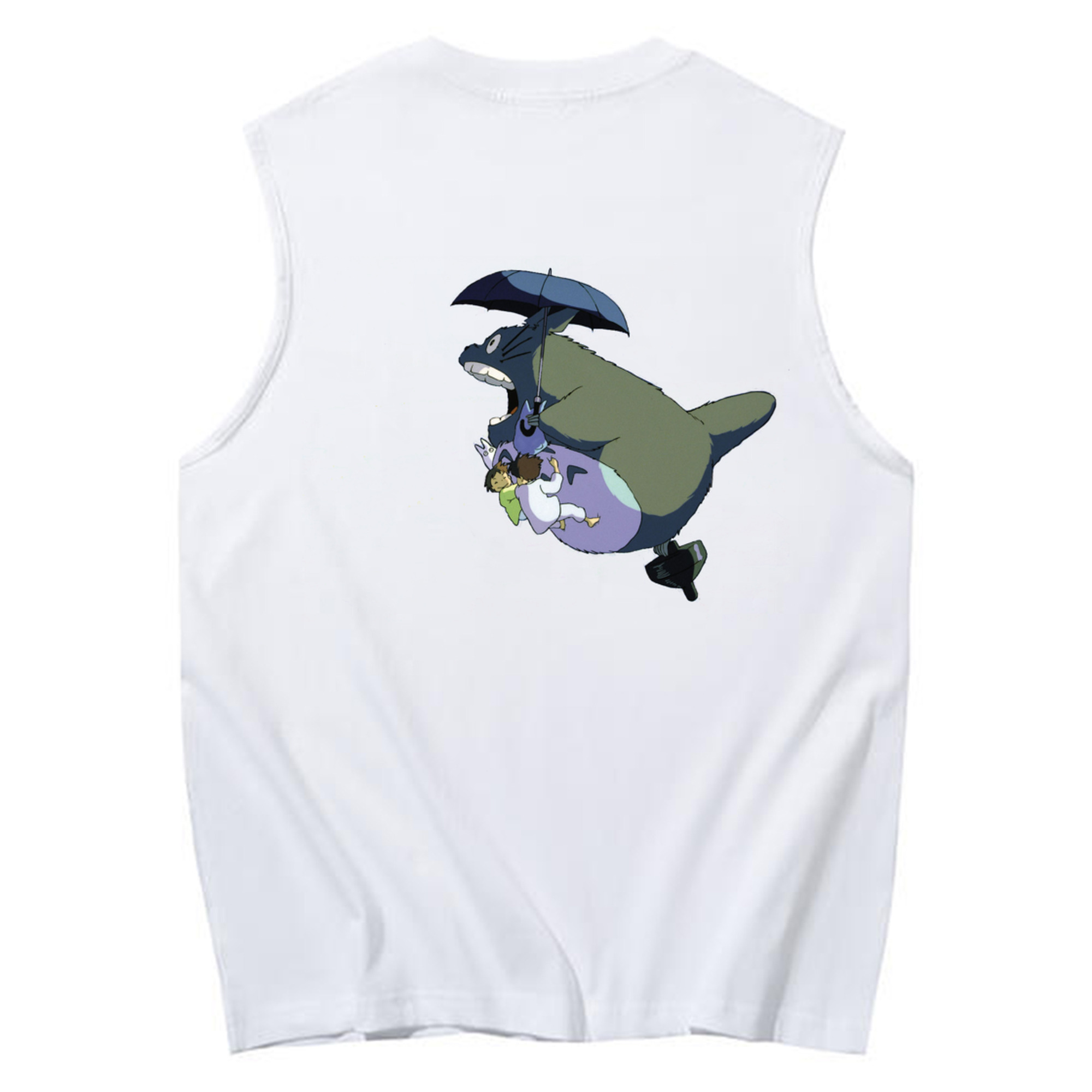 （画像用） となりのトトロ 草壁メイ 草壁サツキ My Neighbor Totoro Satsuki Kusakabe Mei Kusakabe コットン100％タンクトップ（背面プリント）