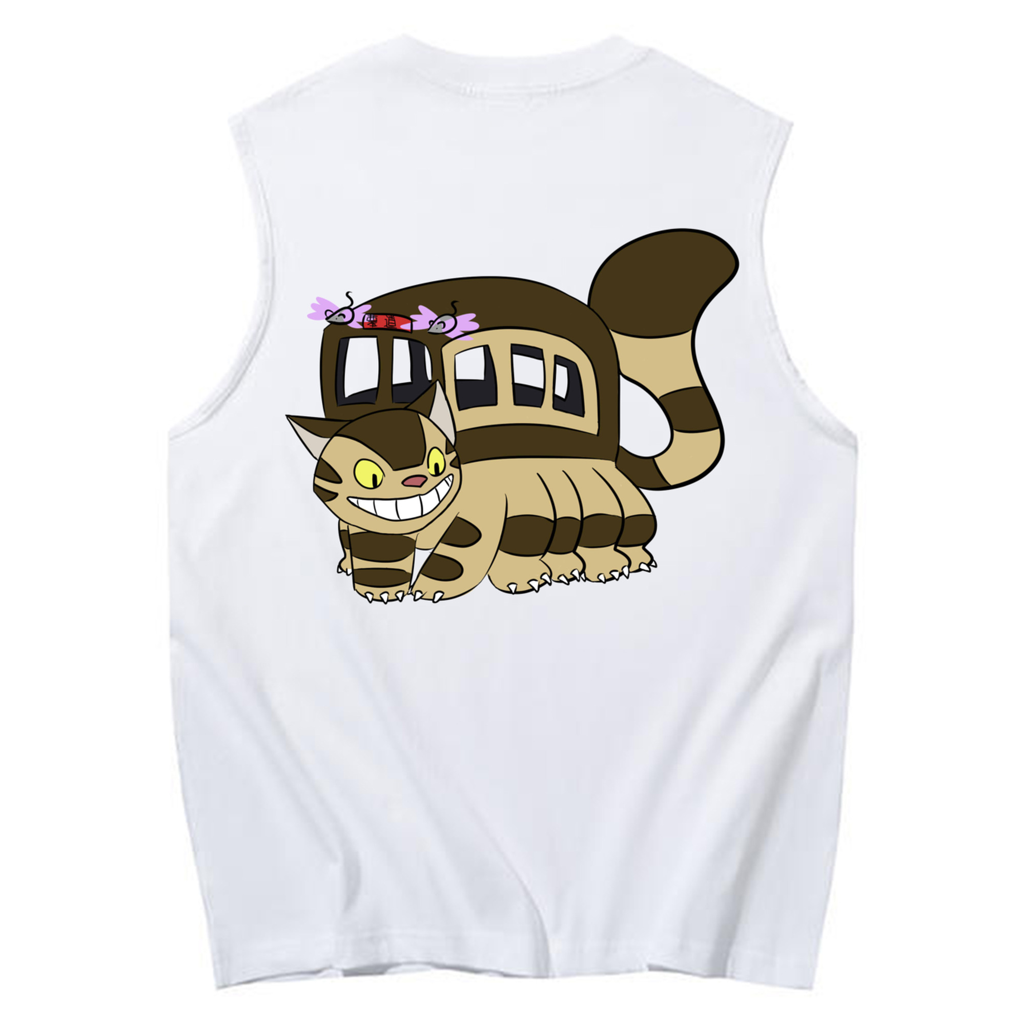 （画像用） となりのトトロ 草壁メイ 草壁サツキ My Neighbor Totoro Satsuki Kusakabe Mei Kusakabe コットン100％タンクトップ（背面プリント）