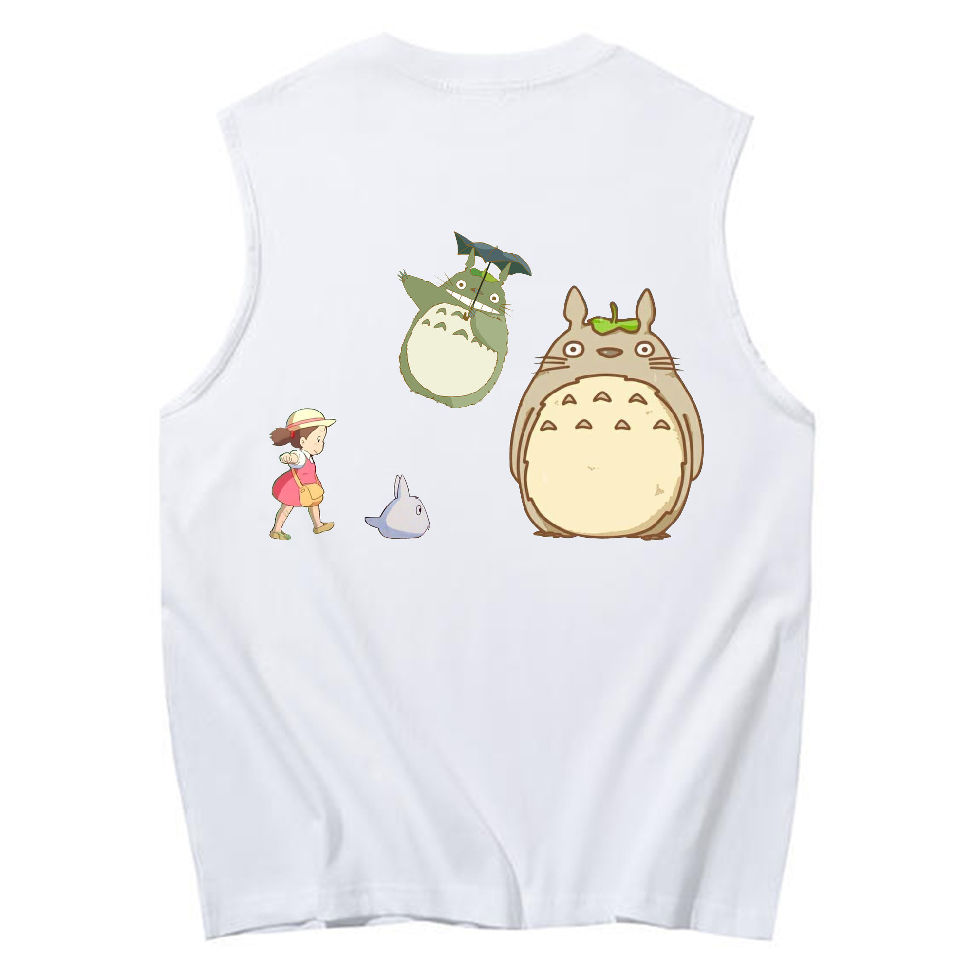 （画像用） となりのトトロ 草壁メイ 草壁サツキ My Neighbor Totoro Satsuki Kusakabe Mei Kusakabe コットン100％タンクトップ（背面プリント）