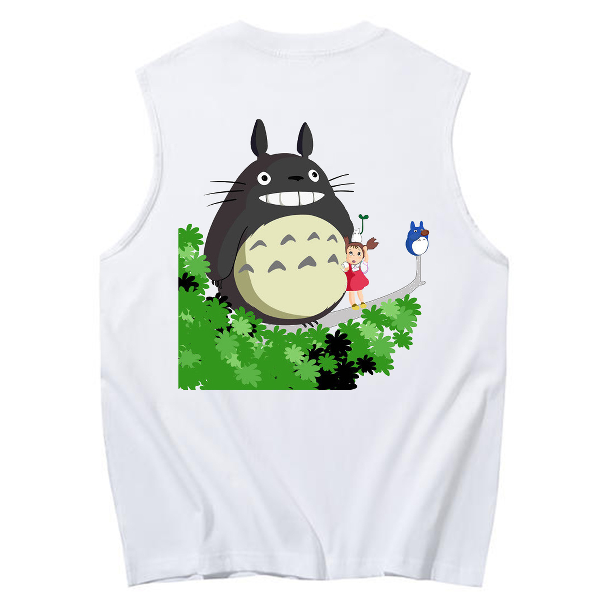 （画像用） となりのトトロ 草壁メイ 草壁サツキ My Neighbor Totoro Satsuki Kusakabe Mei Kusakabe コットン100％タンクトップ（背面プリント）