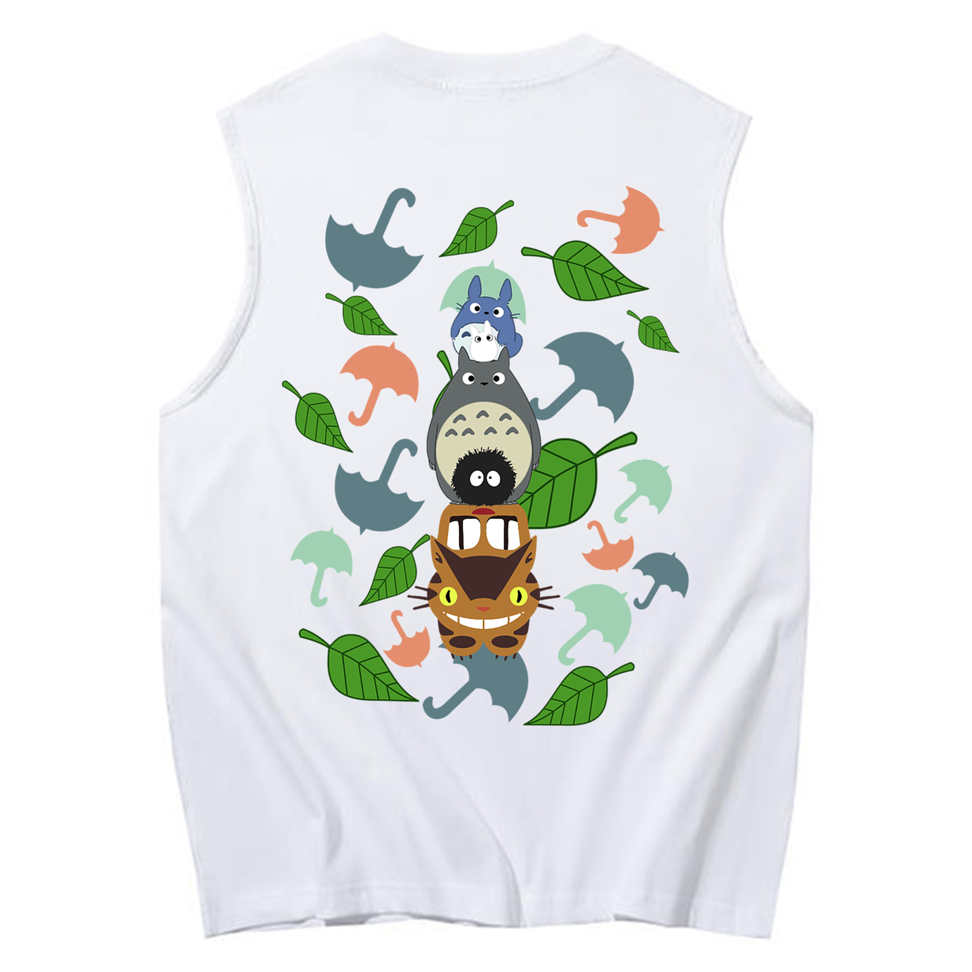 （画像用） となりのトトロ 草壁メイ 草壁サツキ My Neighbor Totoro Satsuki Kusakabe Mei Kusakabe コットン100％タンクトップ（背面プリント）