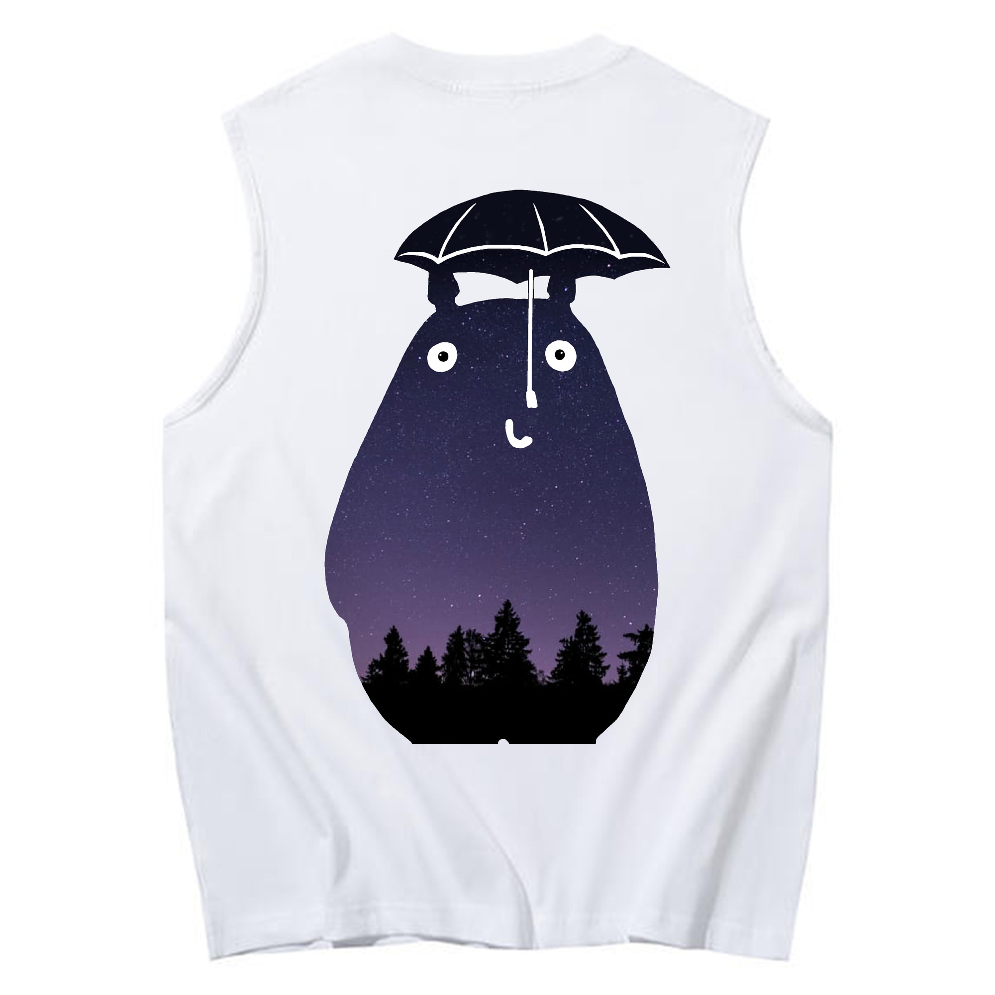 （画像用） となりのトトロ 草壁メイ 草壁サツキ My Neighbor Totoro Satsuki Kusakabe Mei Kusakabe コットン100％タンクトップ（背面プリント）
