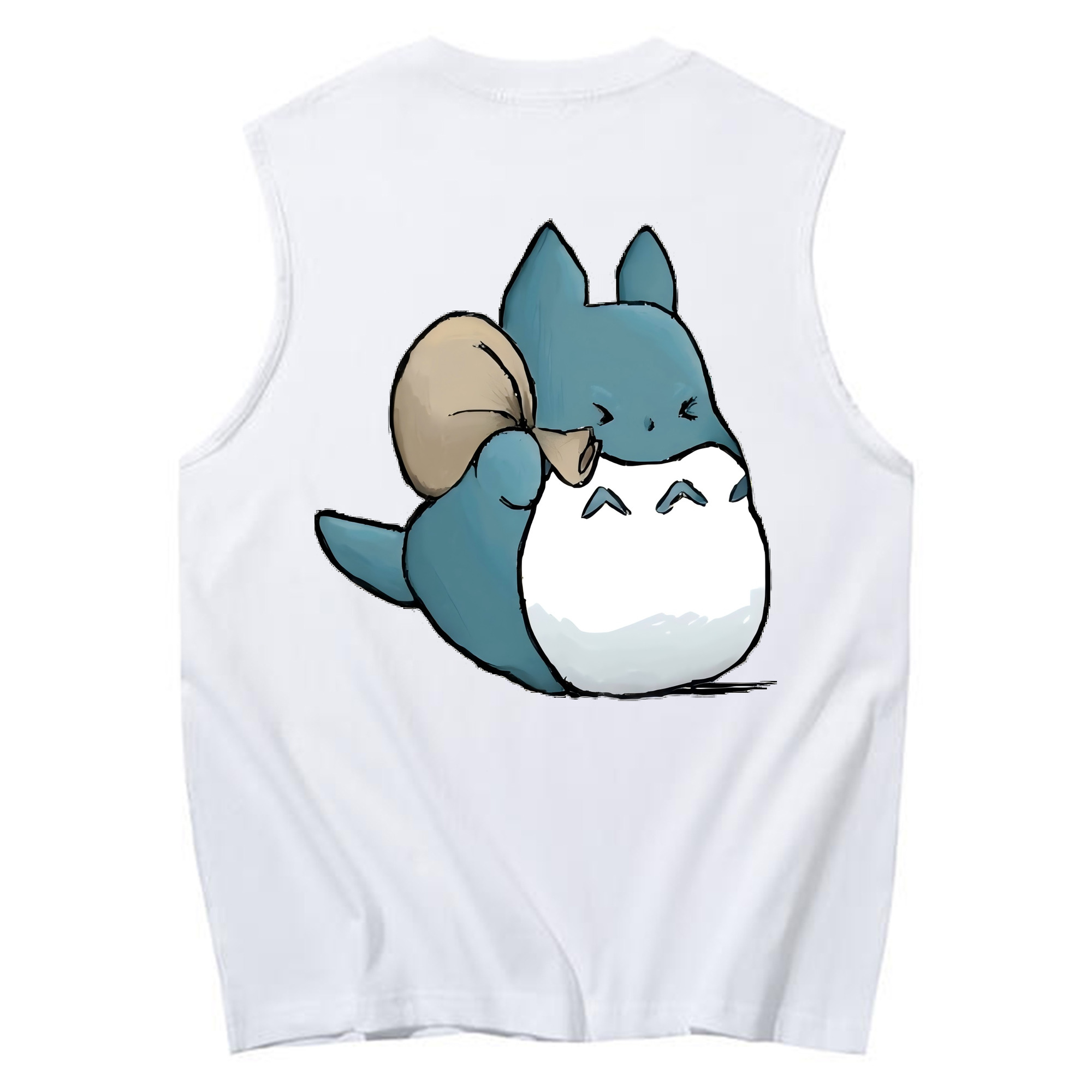 （画像用） となりのトトロ 草壁メイ 草壁サツキ My Neighbor Totoro Satsuki Kusakabe Mei Kusakabe コットン100％タンクトップ（背面プリント）