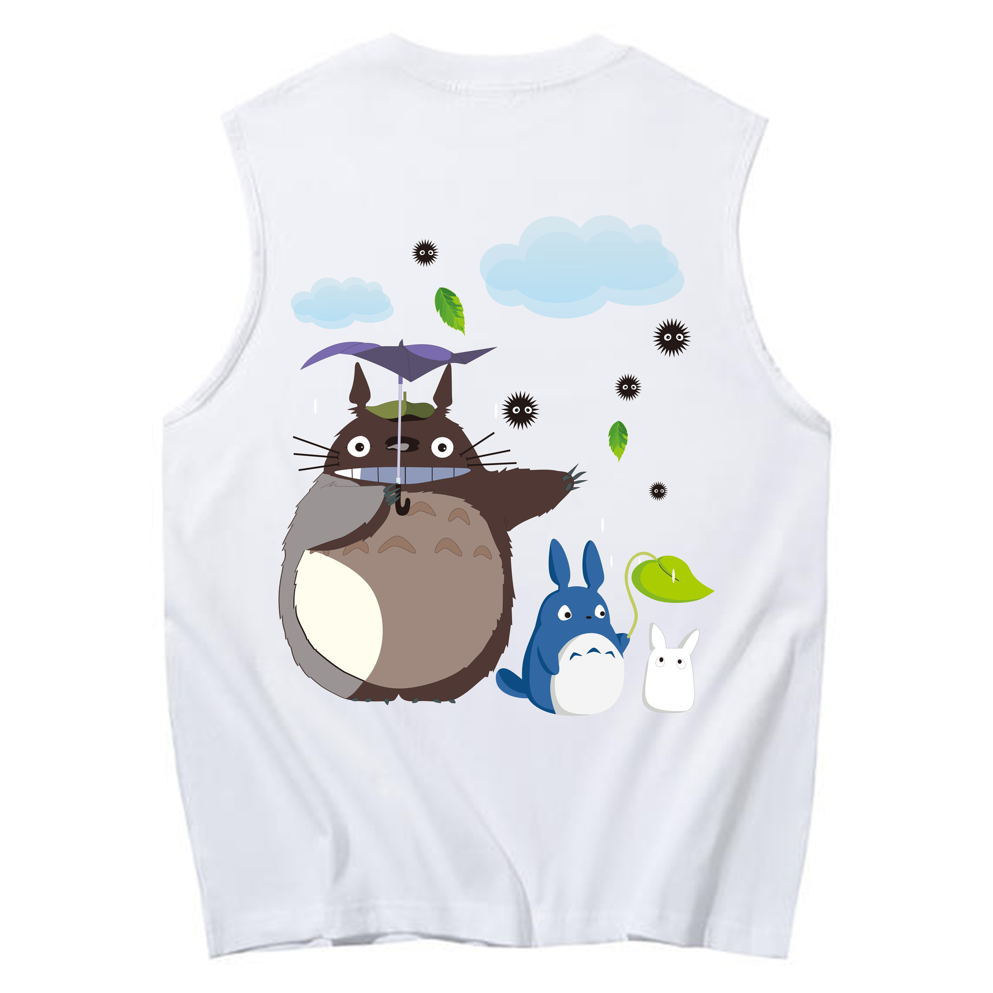 （画像用） となりのトトロ 草壁メイ 草壁サツキ My Neighbor Totoro Satsuki Kusakabe Mei Kusakabe コットン100％タンクトップ（背面プリント）