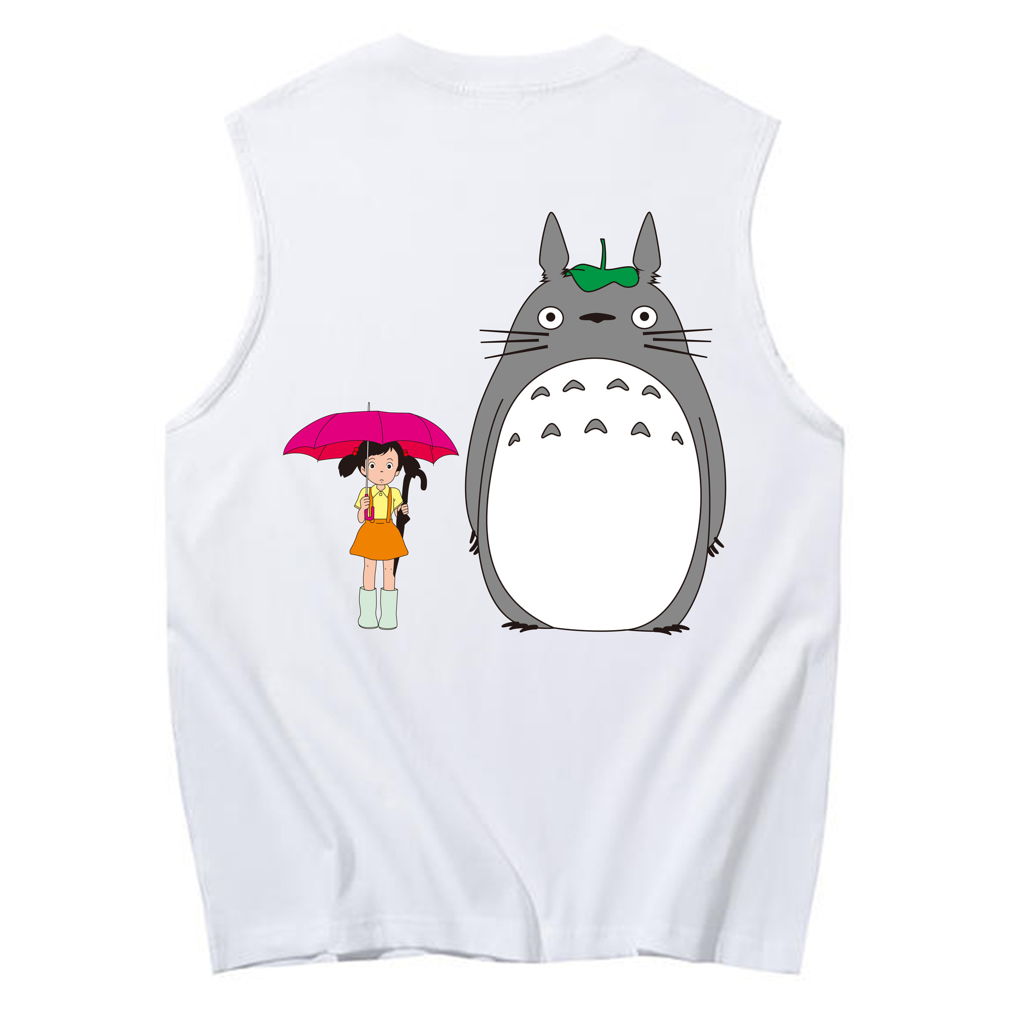 （画像用） となりのトトロ 草壁メイ 草壁サツキ My Neighbor Totoro Satsuki Kusakabe Mei Kusakabe コットン100％タンクトップ（背面プリント）