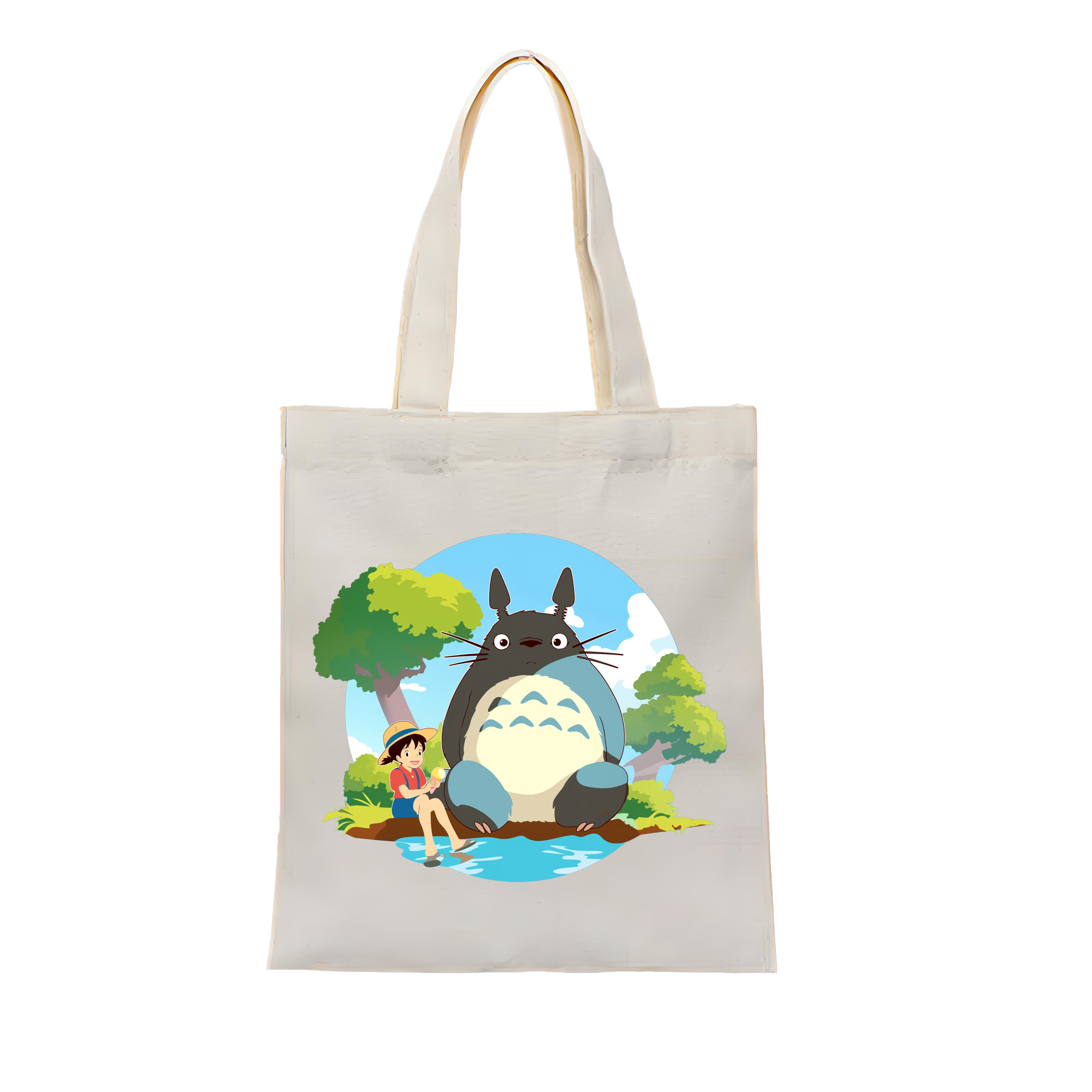（画像用） となりのトトロ 草壁メイ 草壁サツキ My Neighbor Totoro Satsuki Kusakabe Mei Kusakabe 縦型キャンバス生地手提げバッグ　トートバッグ