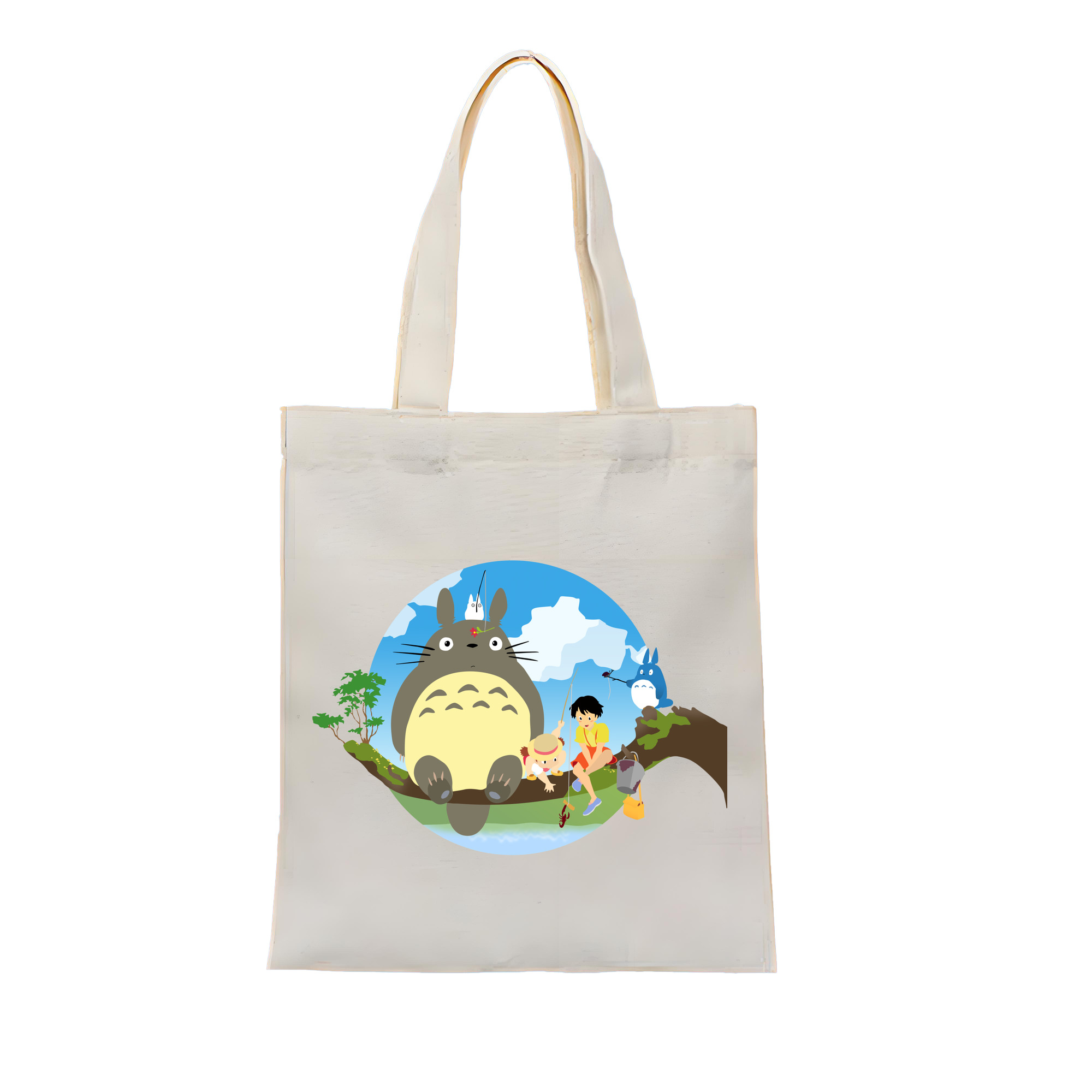 （画像用） となりのトトロ 草壁メイ 草壁サツキ My Neighbor Totoro Satsuki Kusakabe Mei Kusakabe 縦型キャンバス生地手提げバッグ　トートバッグ