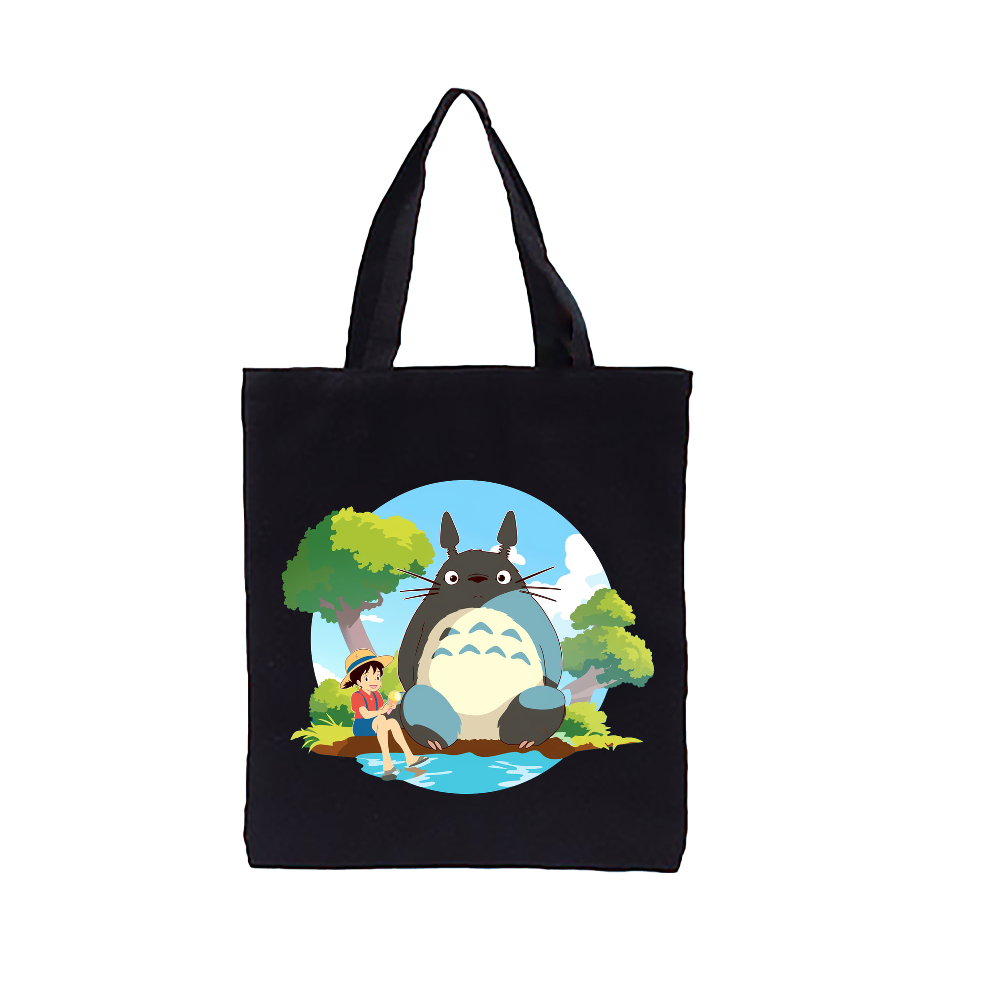 （画像用） となりのトトロ 草壁メイ 草壁サツキ My Neighbor Totoro Satsuki Kusakabe Mei Kusakabe 縦型キャンバス生地手提げバッグ　トートバッグ