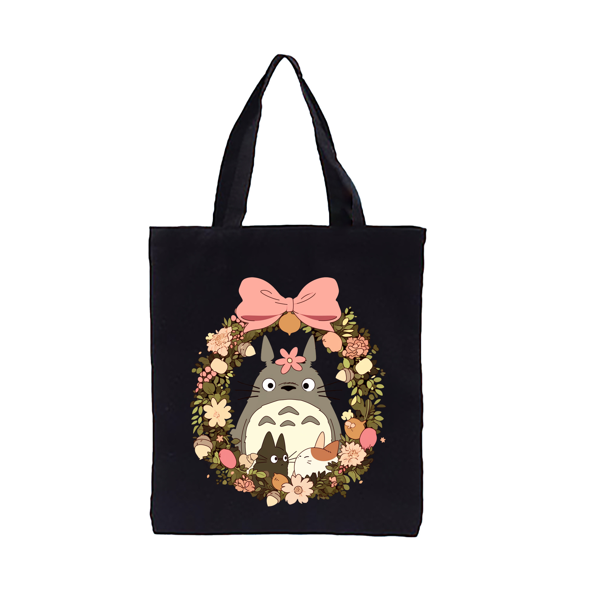 （画像用） となりのトトロ 草壁メイ 草壁サツキ My Neighbor Totoro Satsuki Kusakabe Mei Kusakabe 縦型キャンバス生地手提げバッグ　トートバッグ