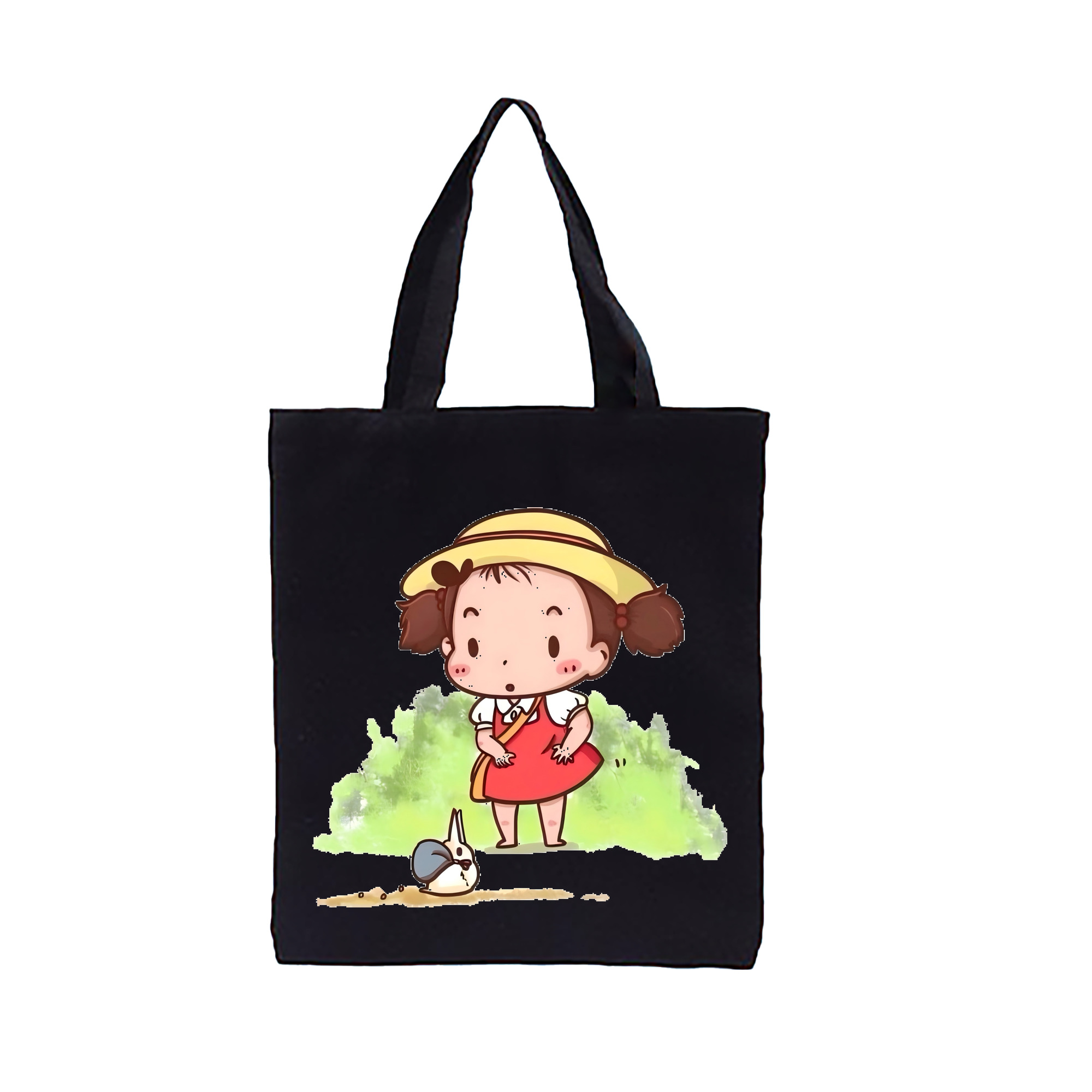 （画像用） となりのトトロ 草壁メイ 草壁サツキ My Neighbor Totoro Satsuki Kusakabe Mei Kusakabe 縦型キャンバス生地手提げバッグ　トートバッグ