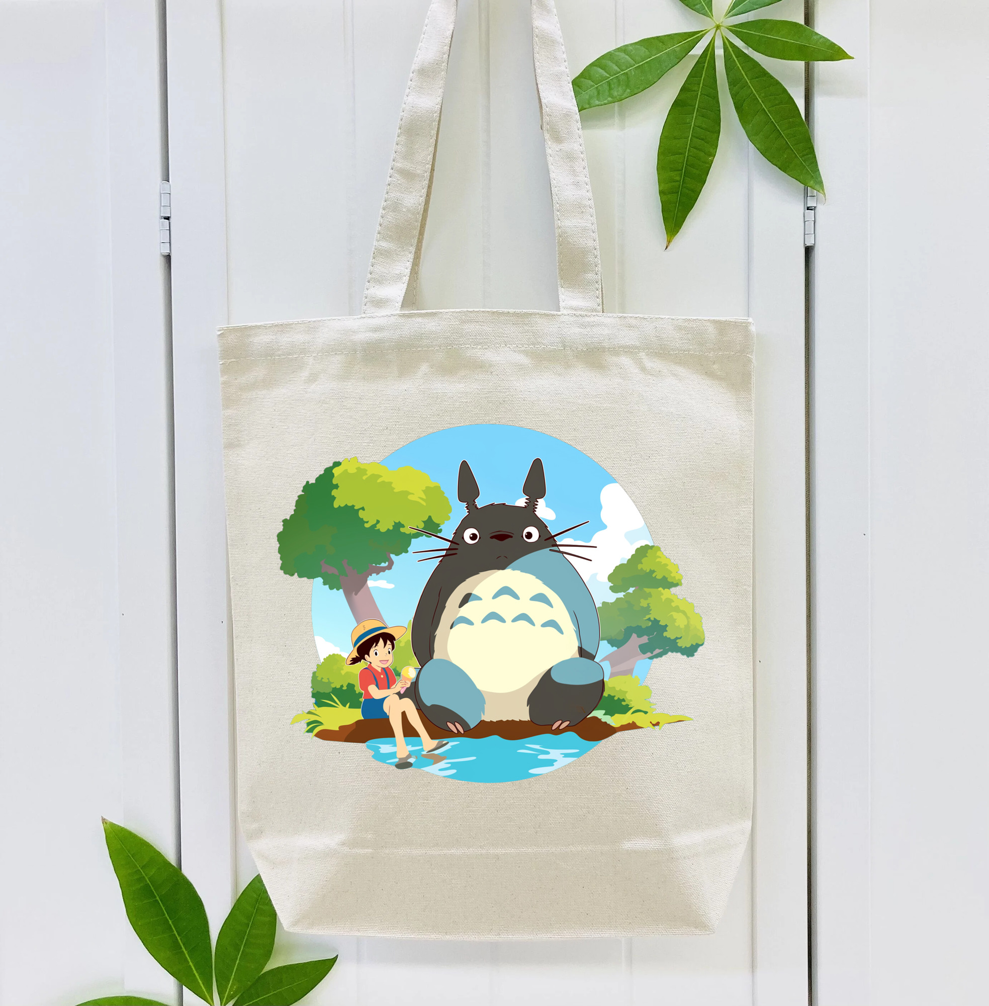 となりのトトロ 草壁メイ 草壁サツキ My Neighbor Totoro Satsuki Kusakabe Mei Kusakabe 縦型キャンバス生地手提げバッグ　トートバッグ
