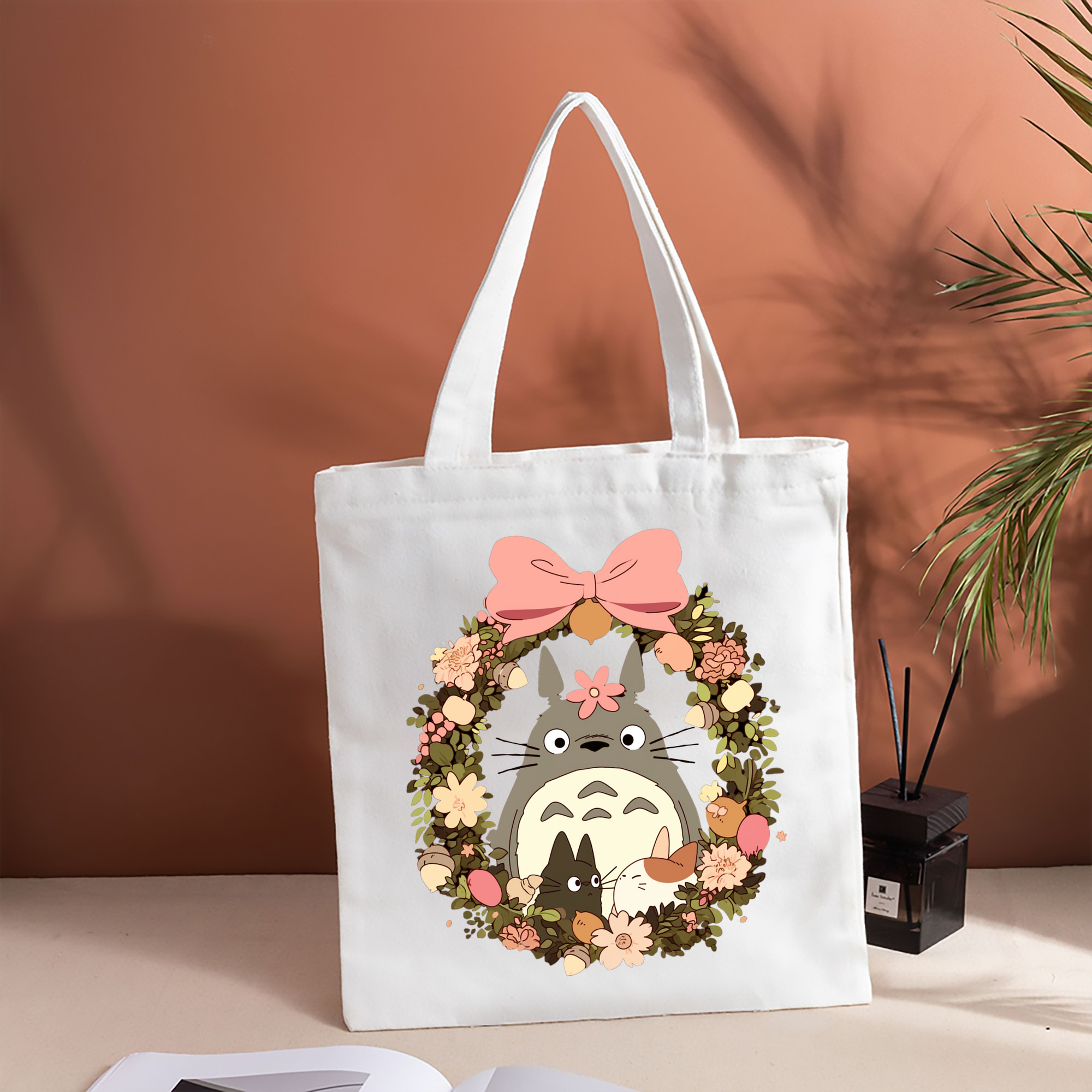 となりのトトロ 草壁メイ 草壁サツキ My Neighbor Totoro Satsuki Kusakabe Mei Kusakabe 縦型キャンバス生地手提げバッグ　トートバッグ