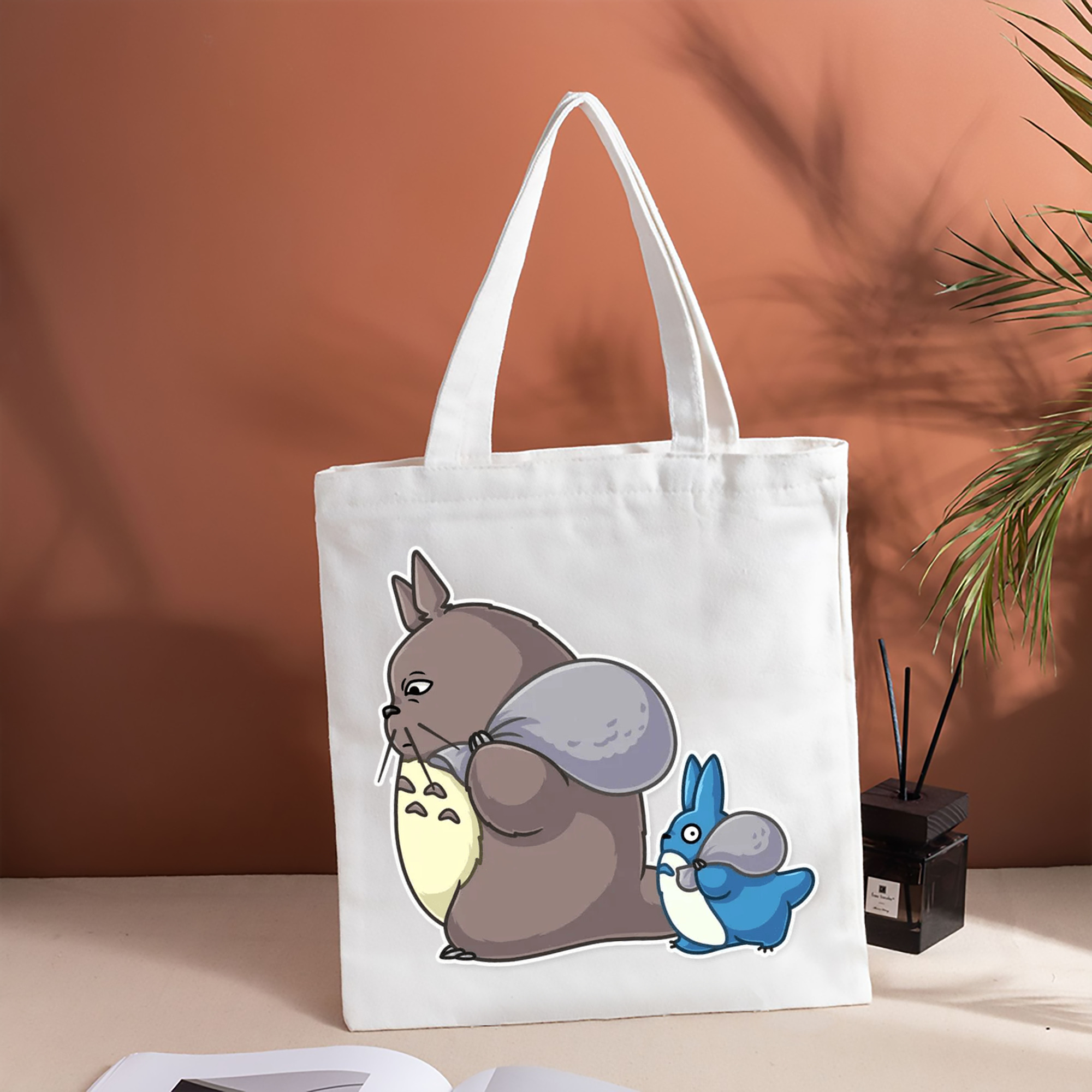 となりのトトロ 草壁メイ 草壁サツキ My Neighbor Totoro Satsuki Kusakabe Mei Kusakabe 縦型キャンバス生地手提げバッグ　トートバッグ