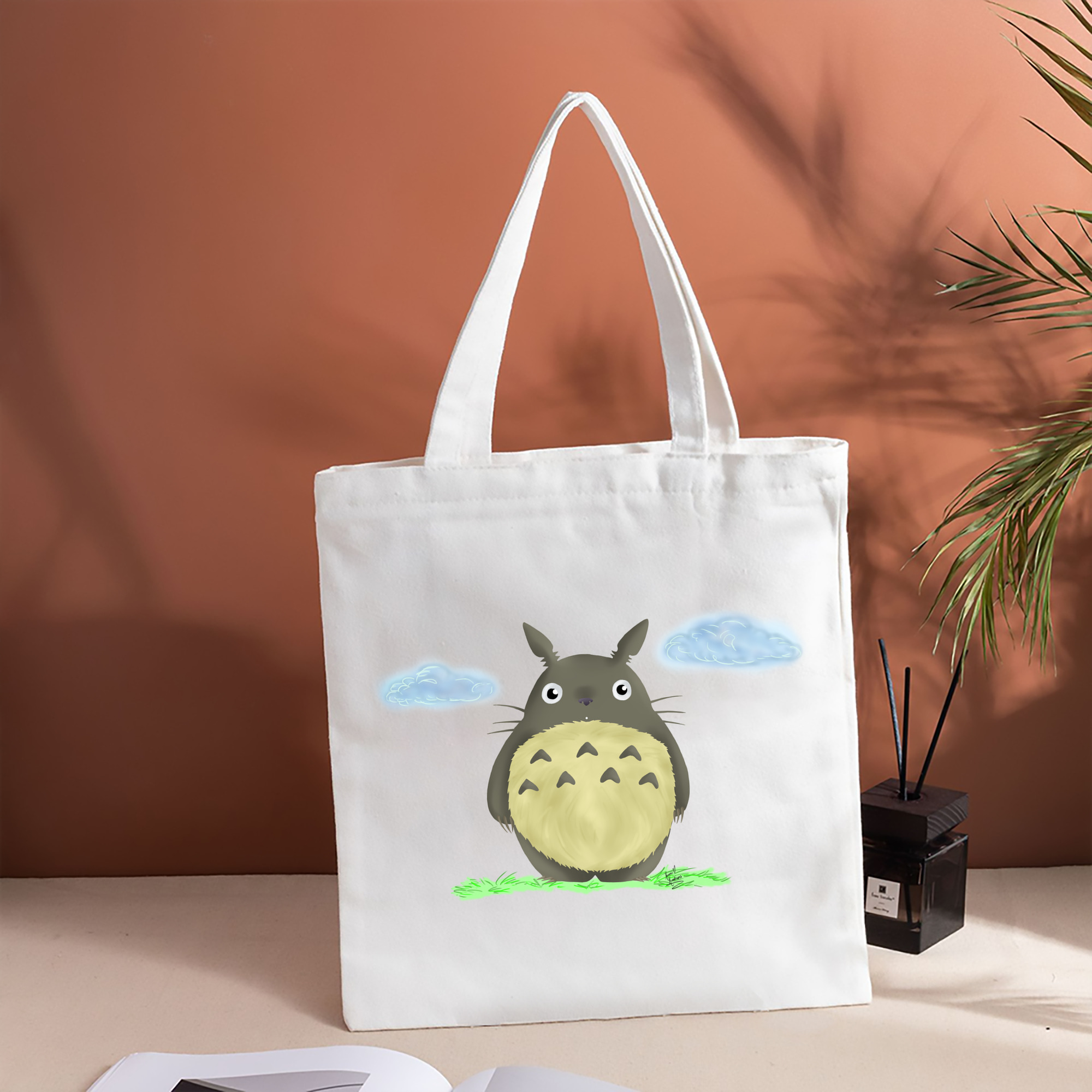 となりのトトロ 草壁メイ 草壁サツキ My Neighbor Totoro Satsuki Kusakabe Mei Kusakabe 縦型キャンバス生地手提げバッグ　トートバッグ
