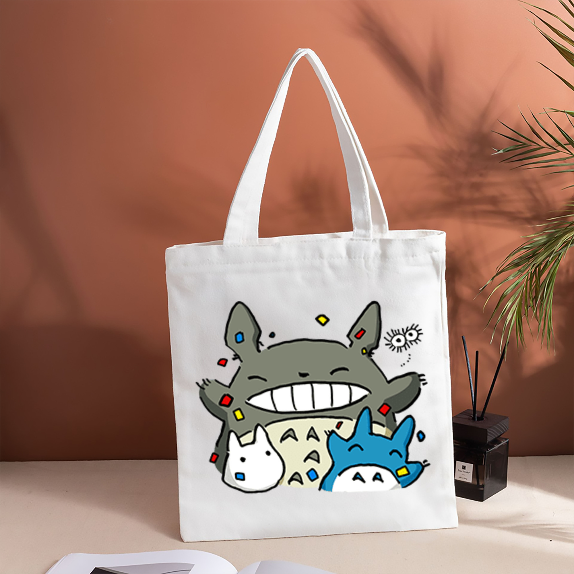 となりのトトロ 草壁メイ 草壁サツキ My Neighbor Totoro Satsuki Kusakabe Mei Kusakabe 縦型キャンバス生地手提げバッグ　トートバッグ