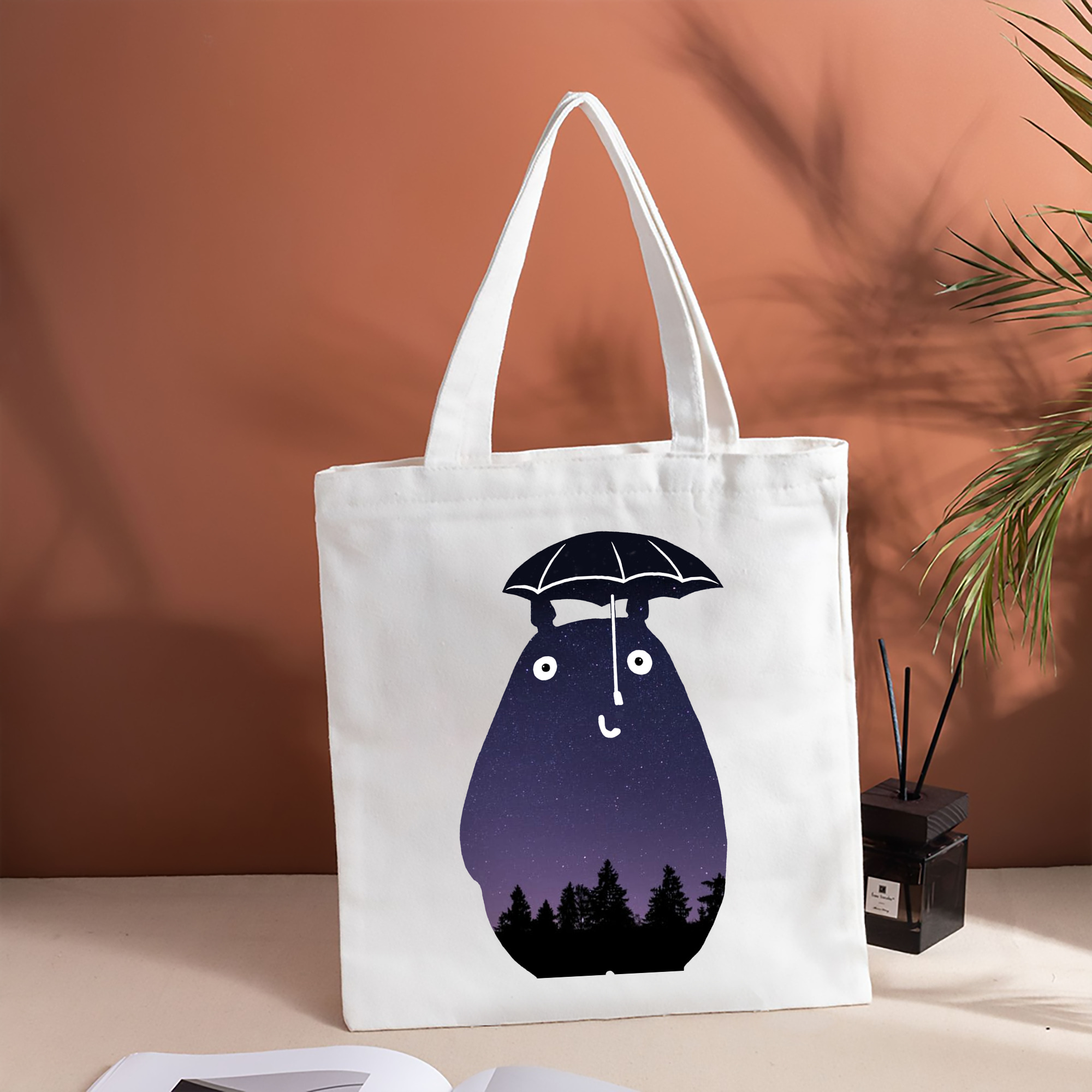 となりのトトロ 草壁メイ 草壁サツキ My Neighbor Totoro Satsuki Kusakabe Mei Kusakabe 縦型キャンバス生地手提げバッグ　トートバッグ