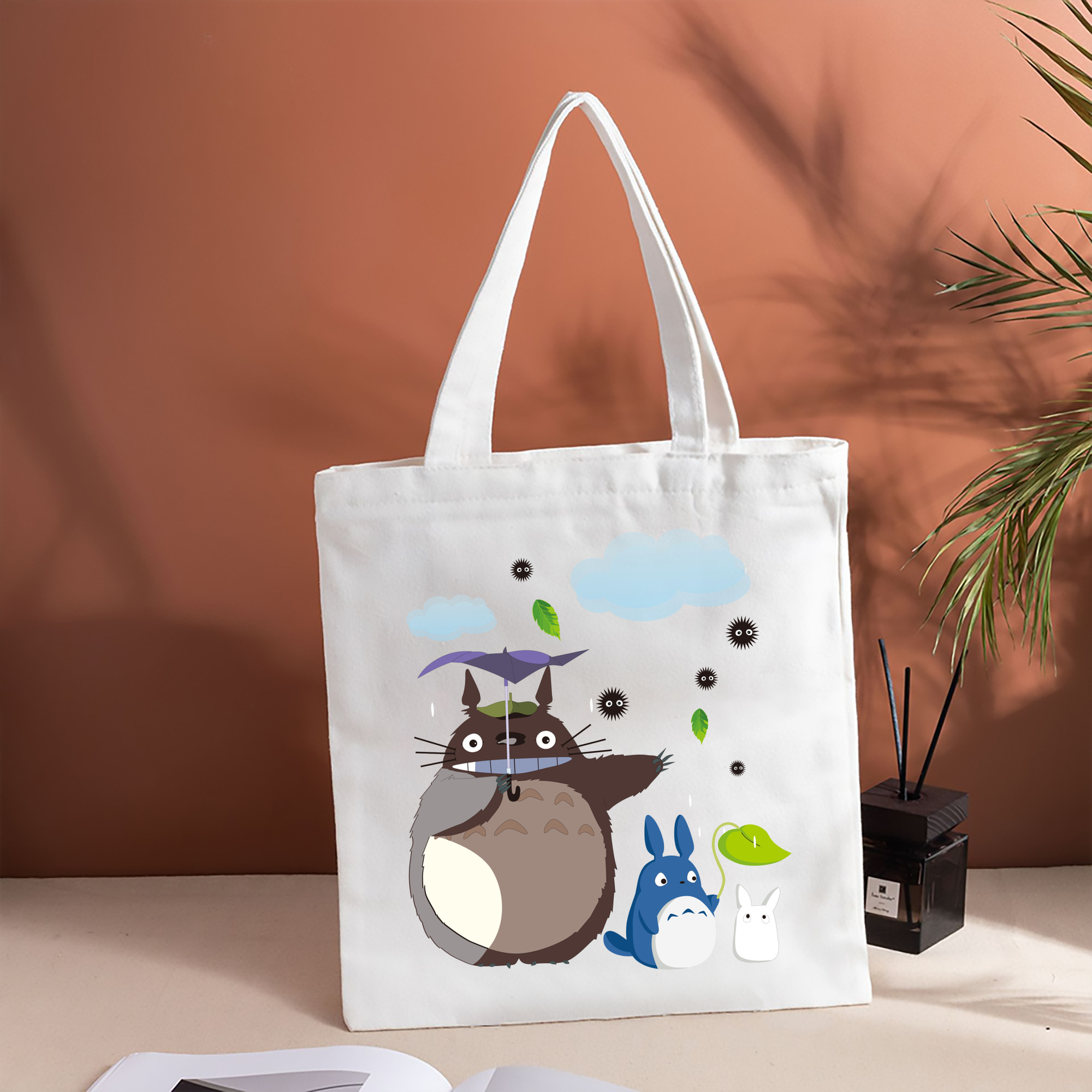 となりのトトロ 草壁メイ 草壁サツキ My Neighbor Totoro Satsuki Kusakabe Mei Kusakabe 縦型キャンバス生地手提げバッグ　トートバッグ