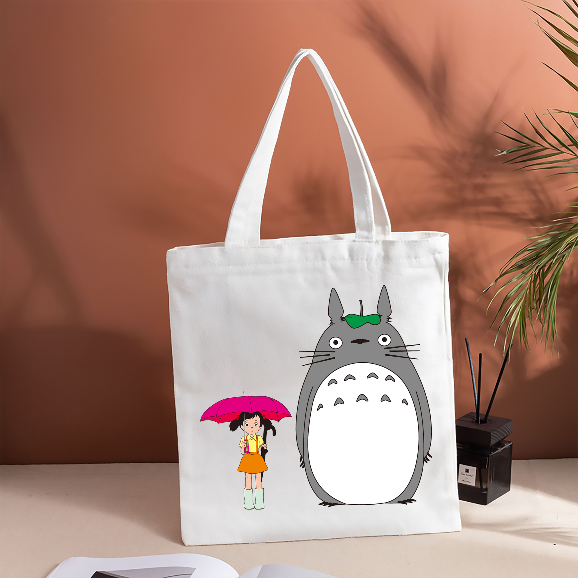 となりのトトロ 草壁メイ 草壁サツキ My Neighbor Totoro Satsuki Kusakabe Mei Kusakabe 縦型キャンバス生地手提げバッグ　トートバッグ