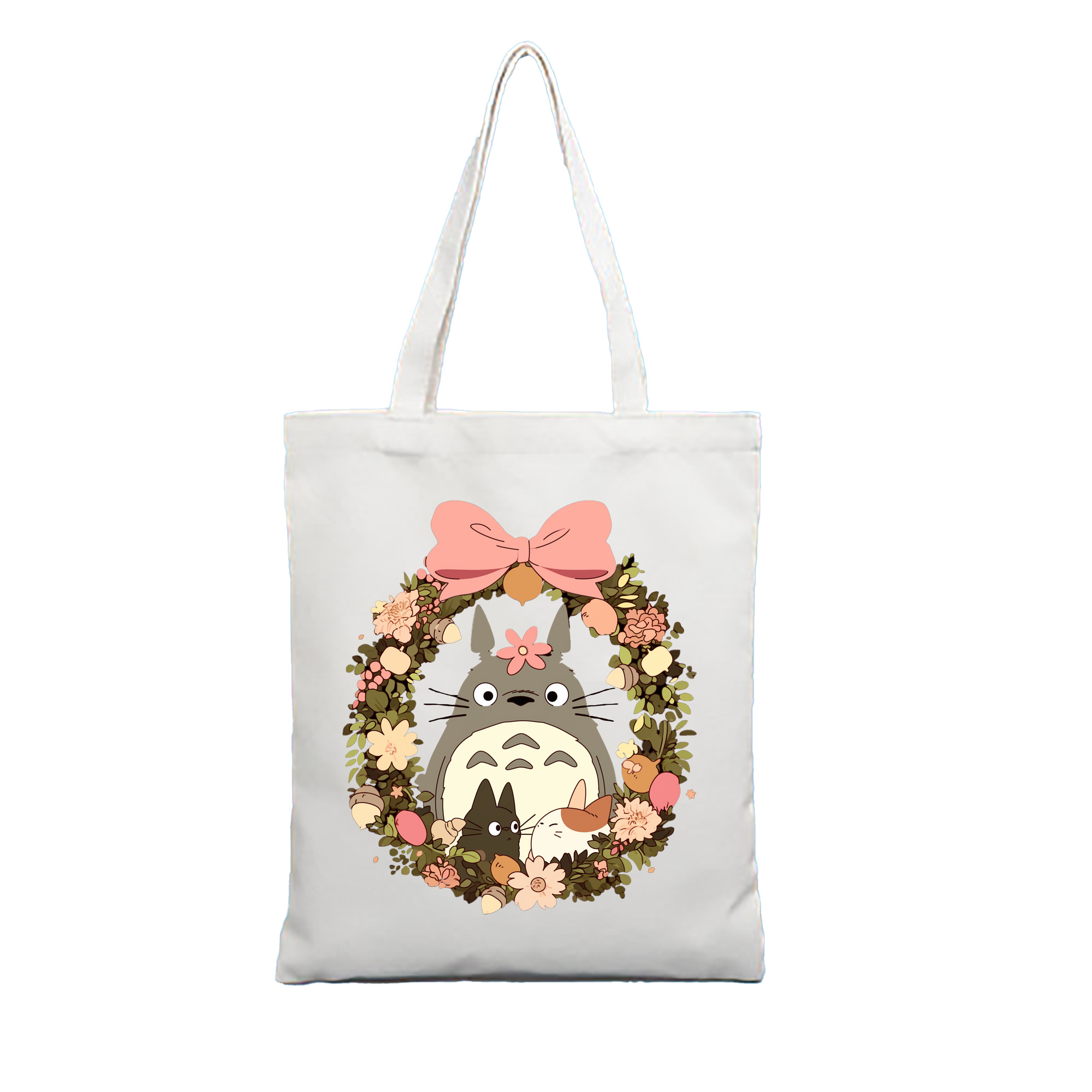 （画像用） となりのトトロ 草壁メイ 草壁サツキ My Neighbor Totoro Satsuki Kusakabe Mei Kusakabe 縦型キャンバス生地手提げバッグ　トートバッグ