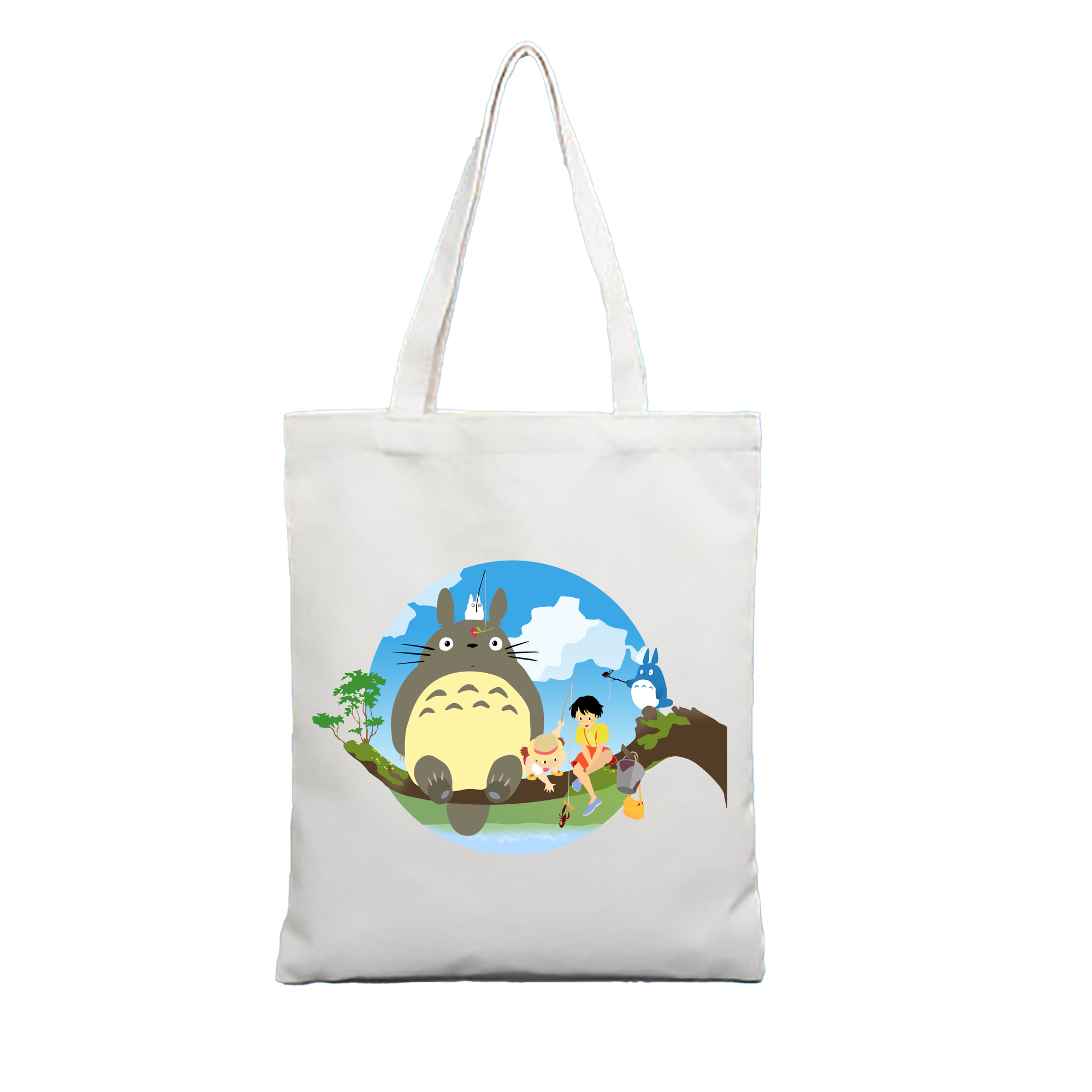 （画像用） となりのトトロ 草壁メイ 草壁サツキ My Neighbor Totoro Satsuki Kusakabe Mei Kusakabe 縦型キャンバス生地手提げバッグ　トートバッグ