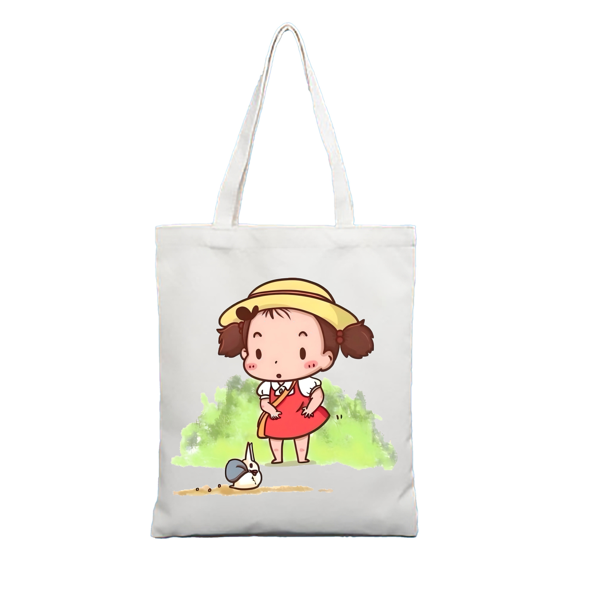（画像用） となりのトトロ 草壁メイ 草壁サツキ My Neighbor Totoro Satsuki Kusakabe Mei Kusakabe 縦型キャンバス生地手提げバッグ　トートバッグ