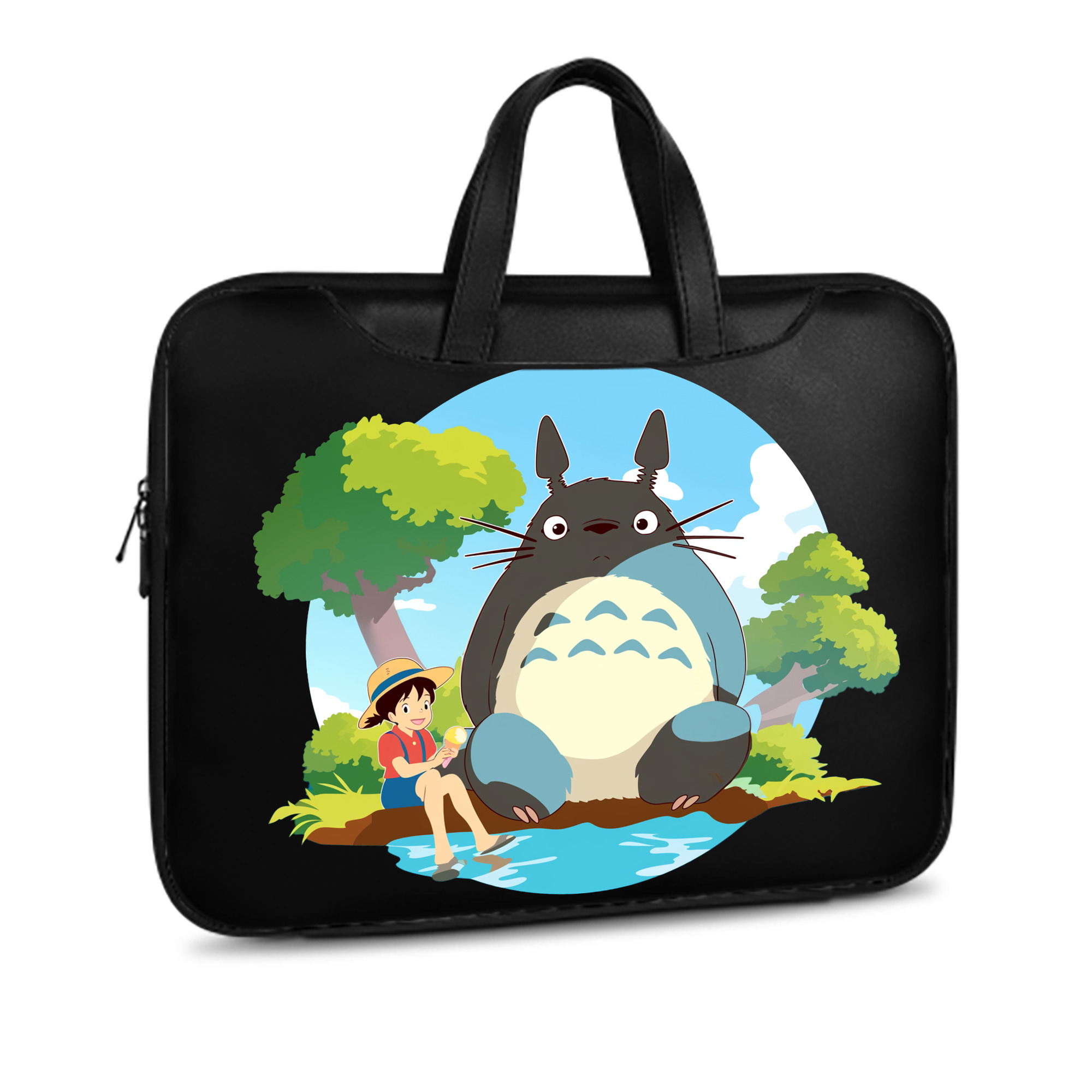 （画像用） となりのトトロ 草壁メイ 草壁サツキ My Neighbor Totoro Satsuki Kusakabe Mei Kusakabe レザーラップトップバッグ　ノートパソコンケース