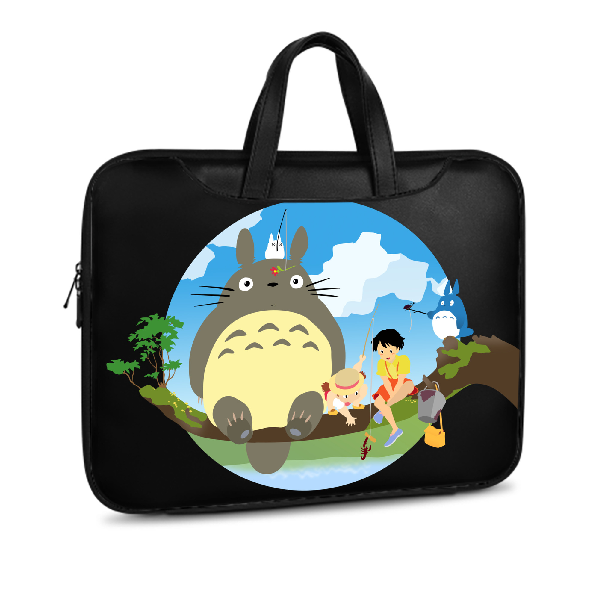 （画像用） となりのトトロ 草壁メイ 草壁サツキ My Neighbor Totoro Satsuki Kusakabe Mei Kusakabe レザーラップトップバッグ　ノートパソコンケース